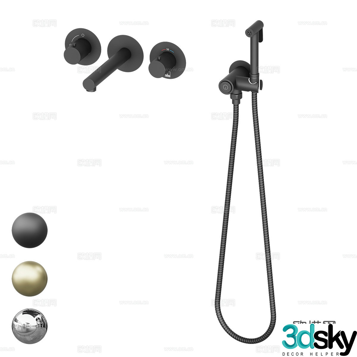 Modern simple shower shower simple shower bathroom decoration 3D model
