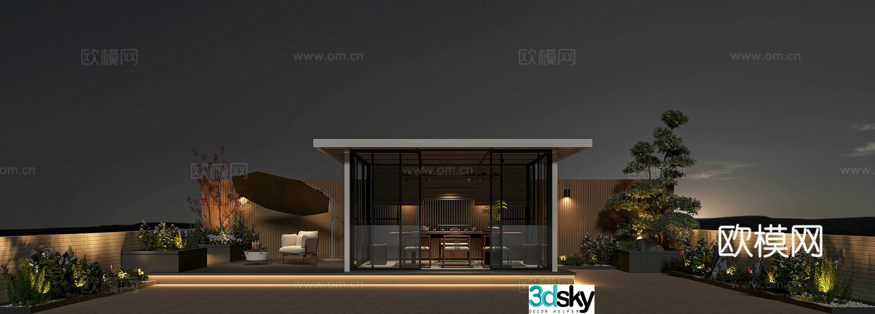 Modern Garden Sun Room Roof Garden Courtyard Garden Leisure Garden 3D Model