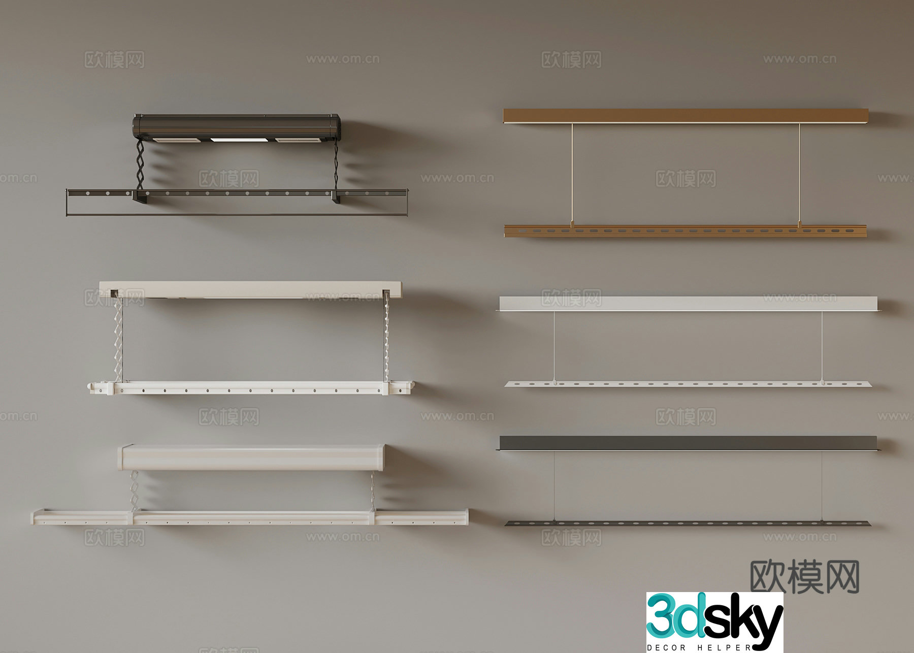 Clothes rack modern and simple clothes drying rack electric clothes drying rack lifting clothes drying rack 3d model