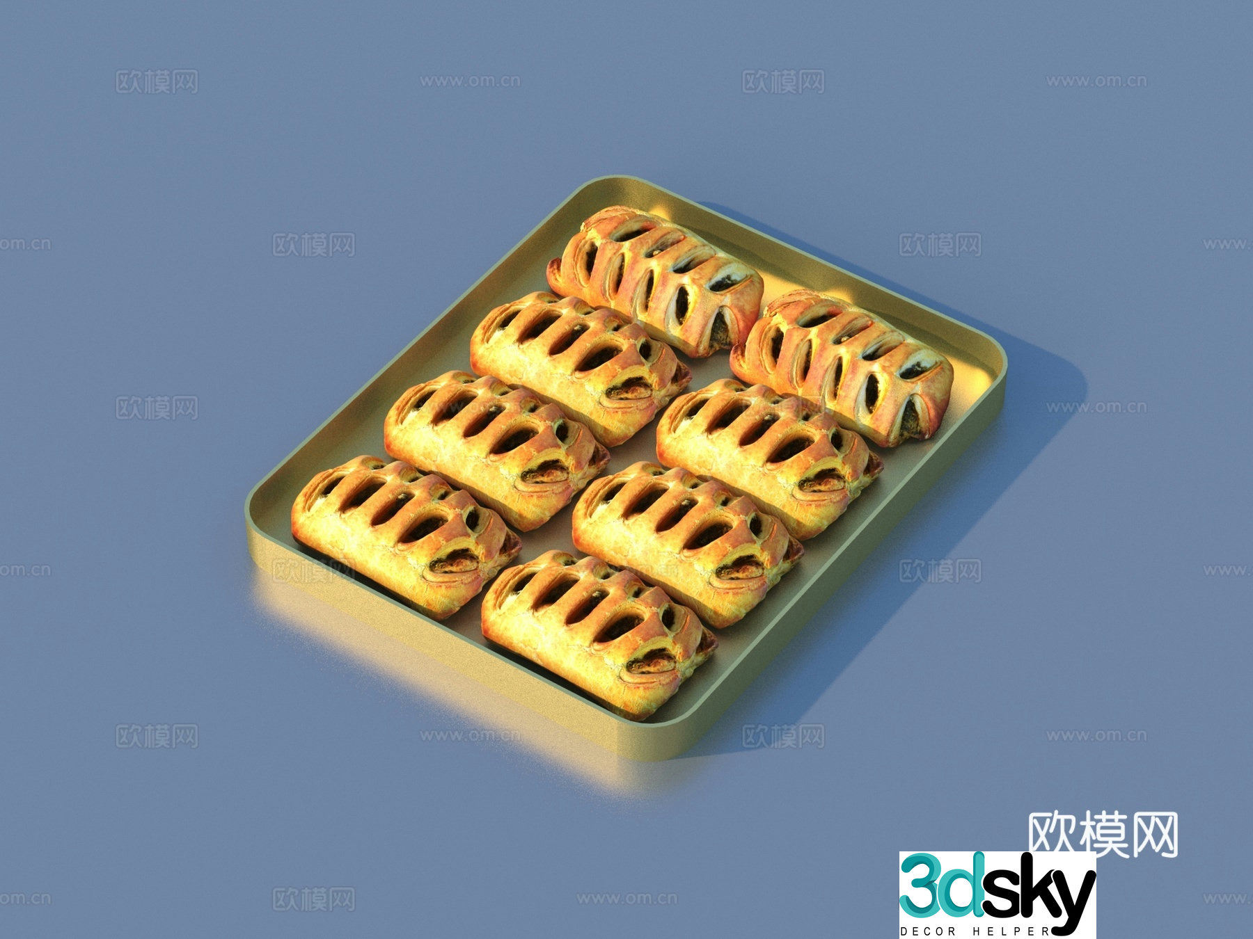 Bread Bread Cookies Food 3D Model