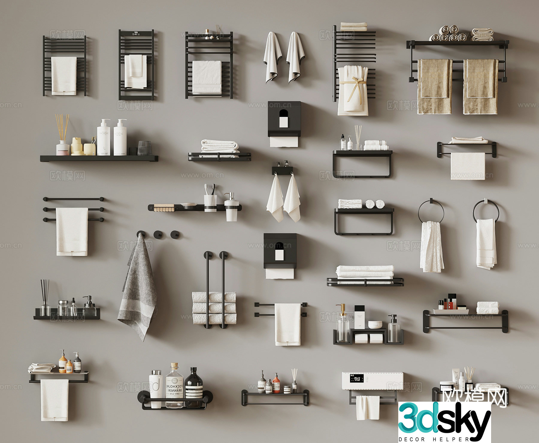 Bathroom small pieces Modern towel rack Storage rack Toilet supplies 3D model