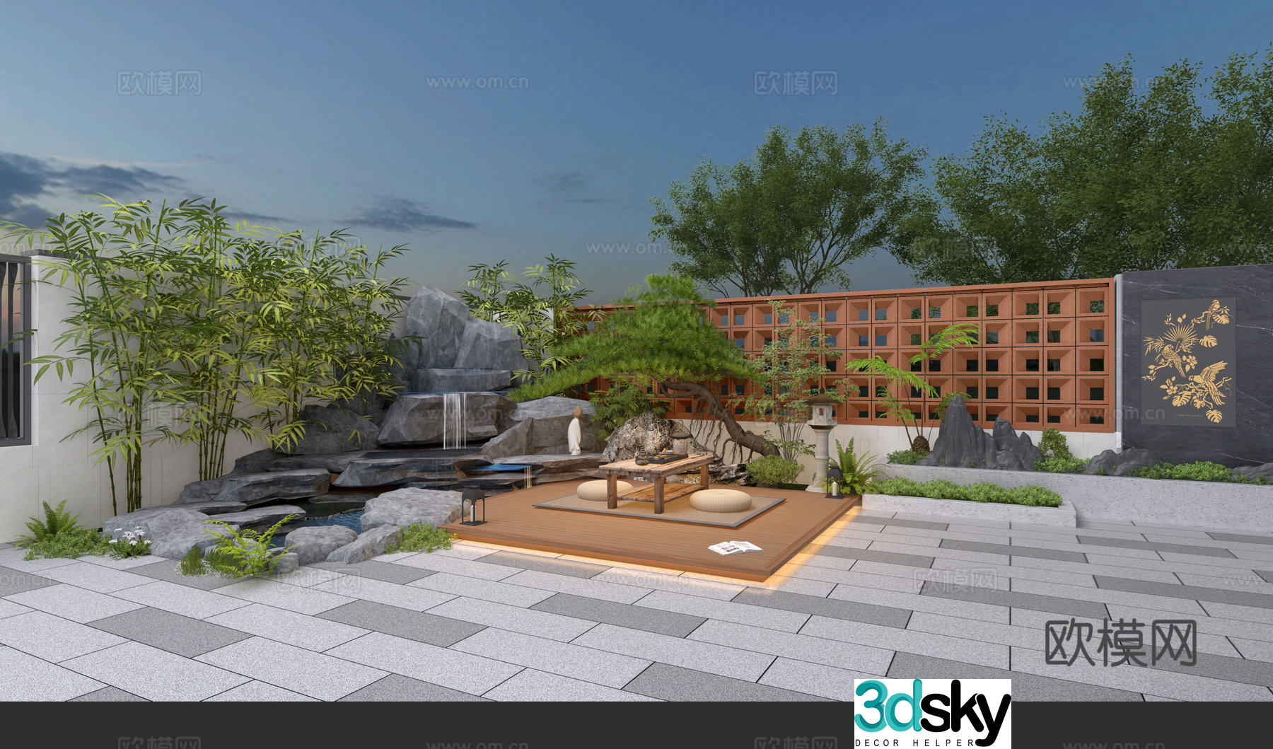 Villa courtyard 3d model