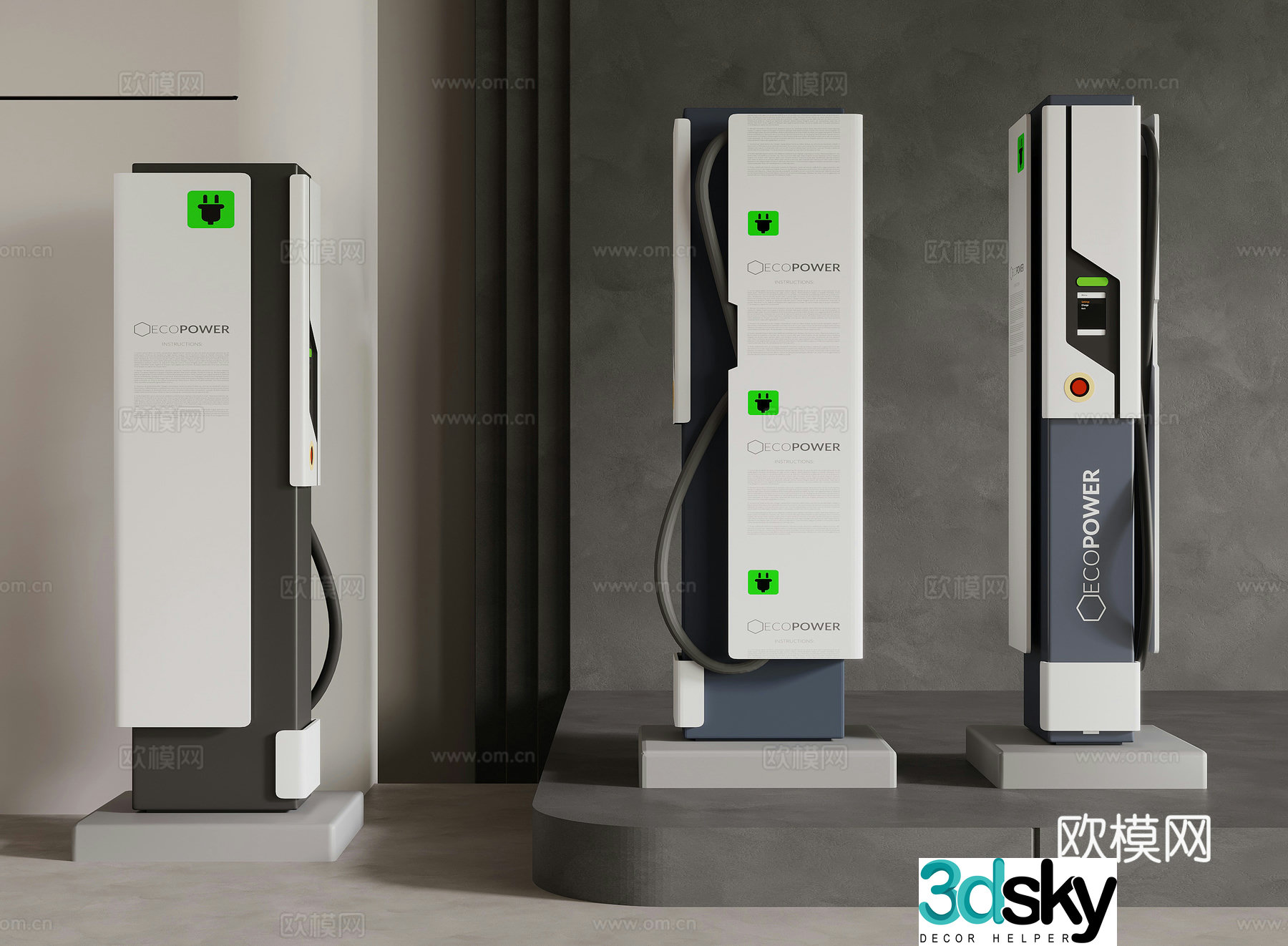 Charging pile Modern charging pile Electrical 3D model