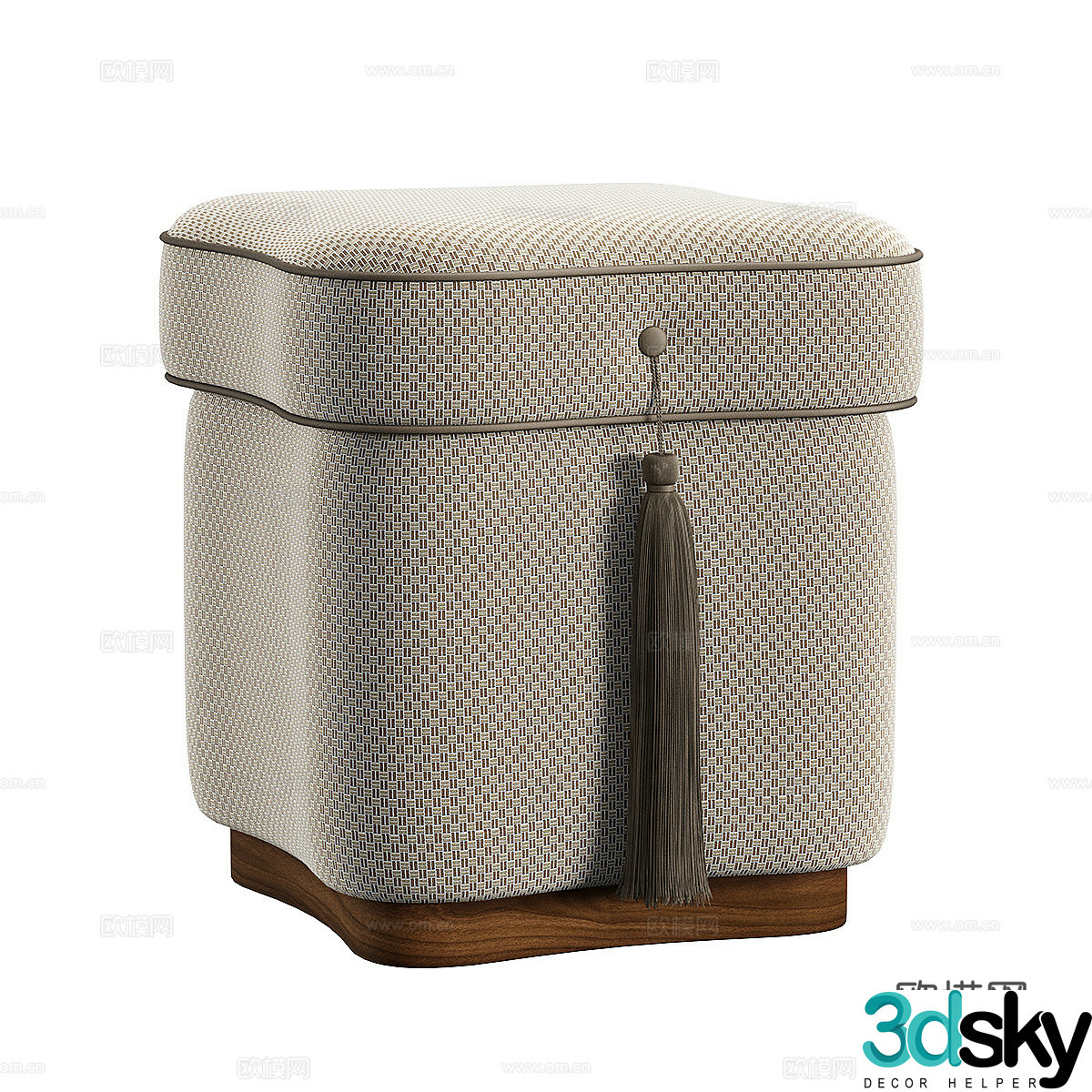 New Chinese style fabric stool 3D model