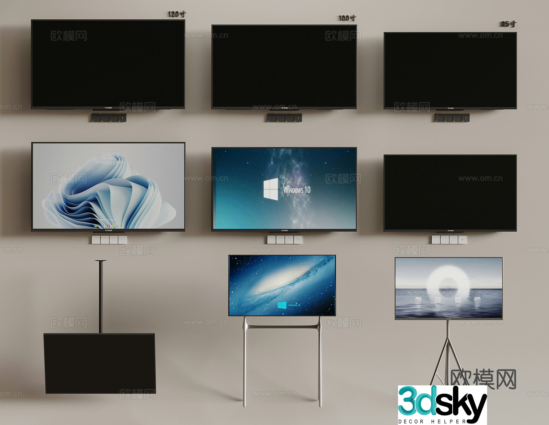 TV modern TV stand TV suspension TV 3d model