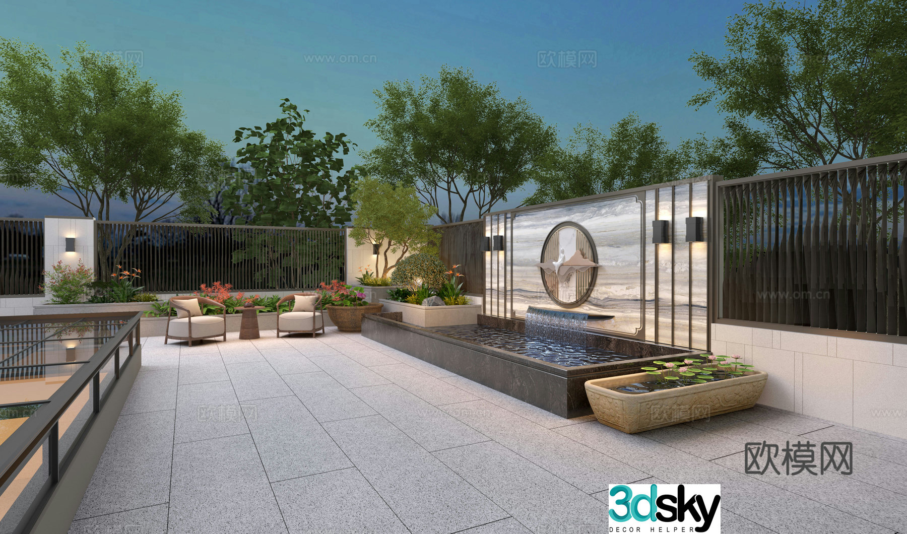 Villa courtyard 3d model