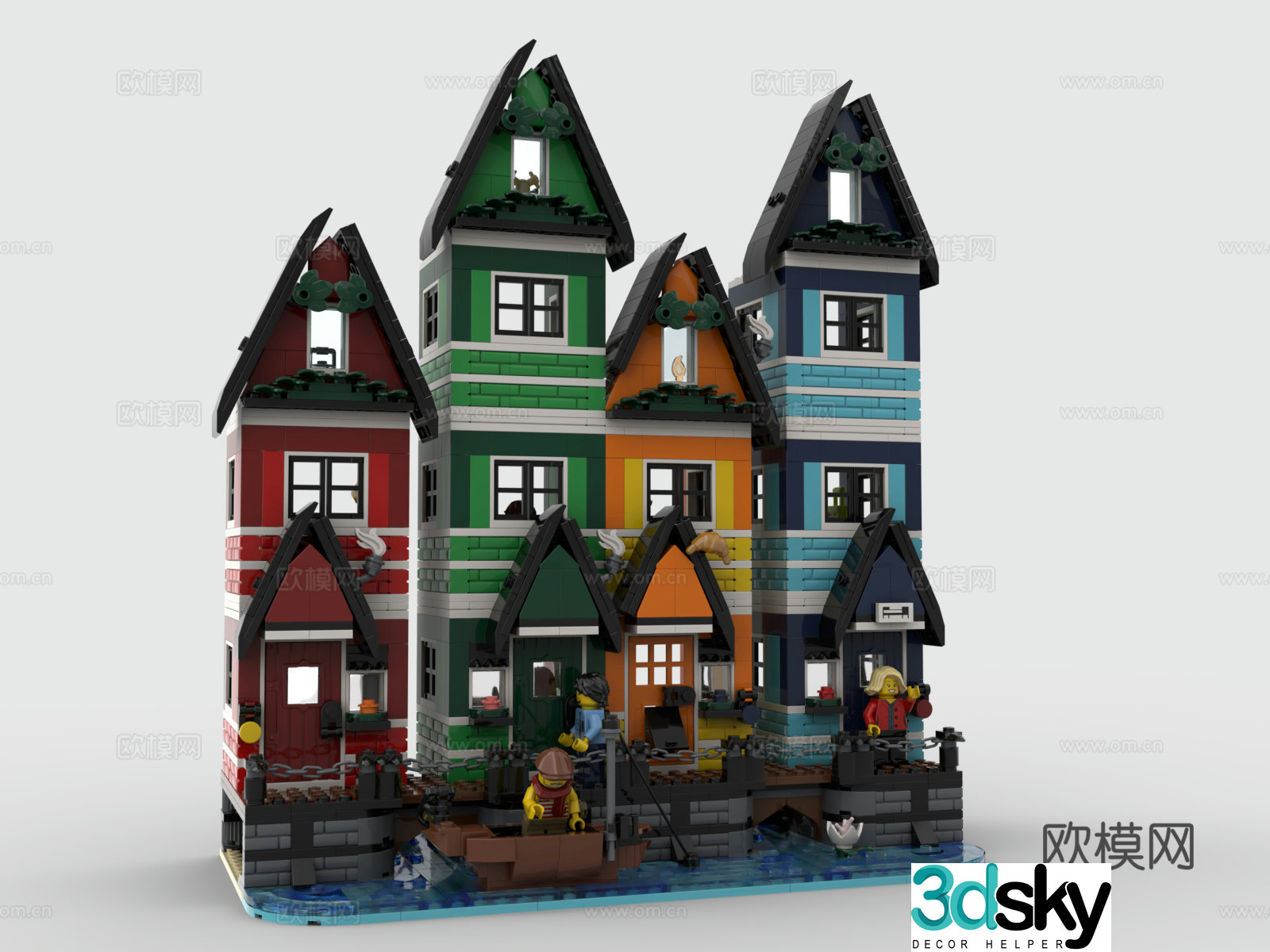 LEGO LEGO Toys Building Blocks Water City Venice House Shop Building 3d Model