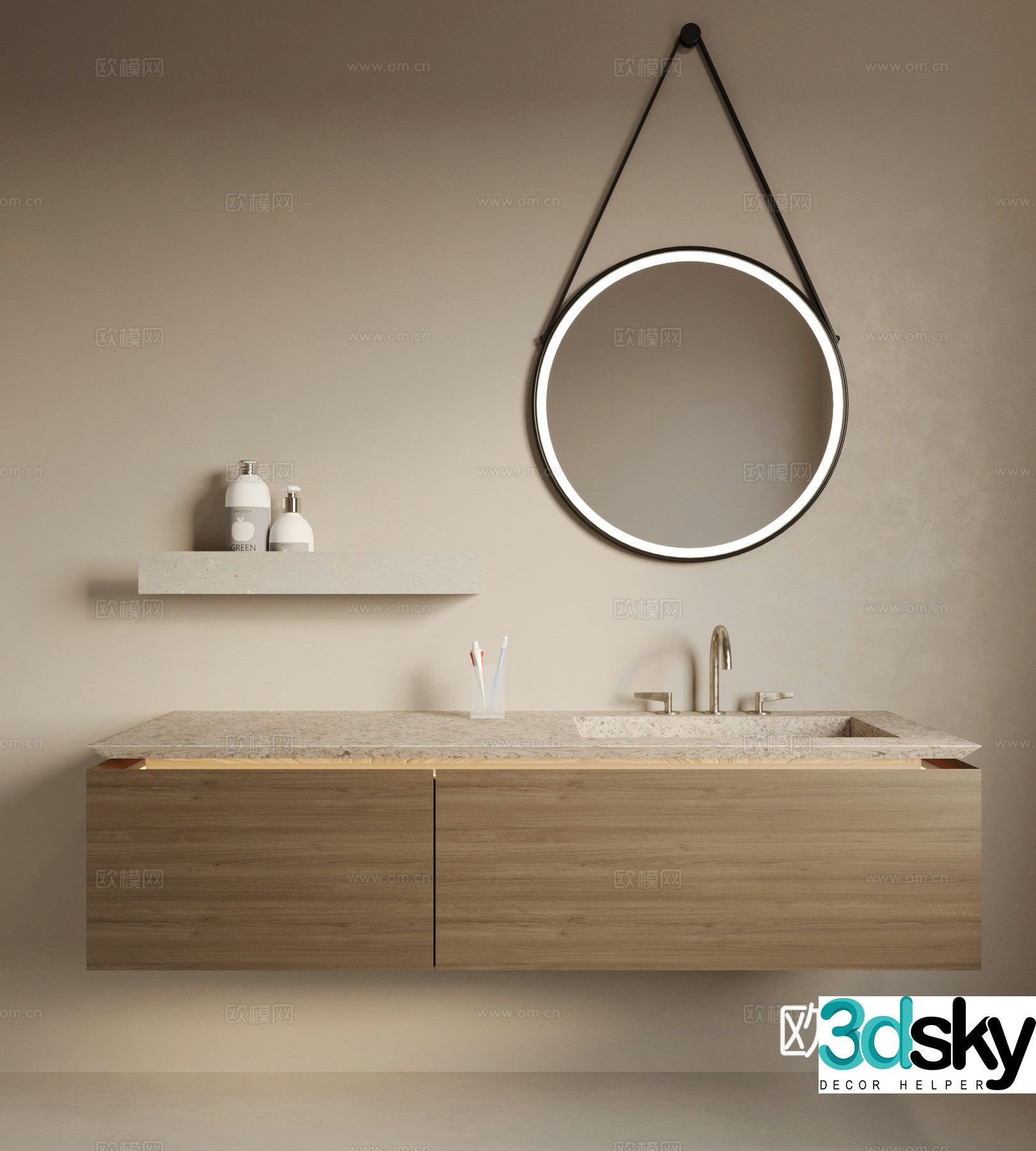 Washing table Wasabi Middle Style Washing table Bathroom cabinet 3D model