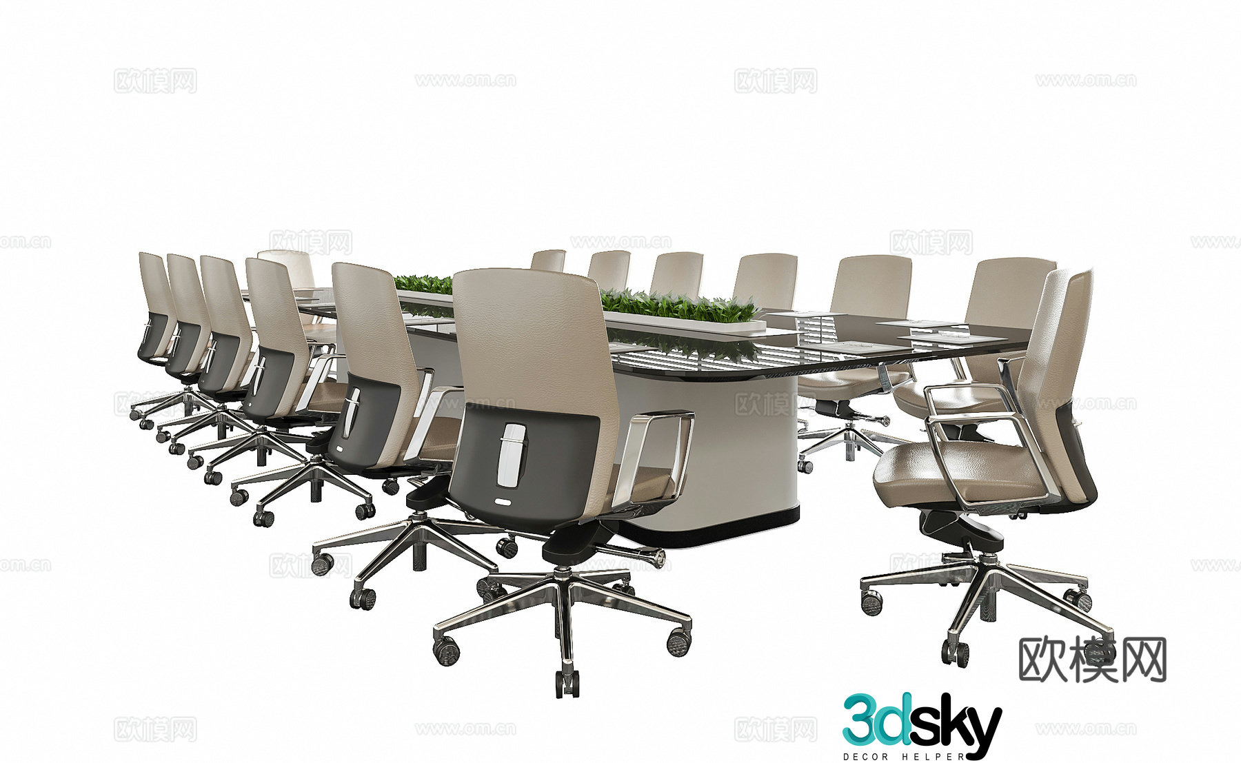 Modern conference table and chairs Conference table Office chair 3d model
