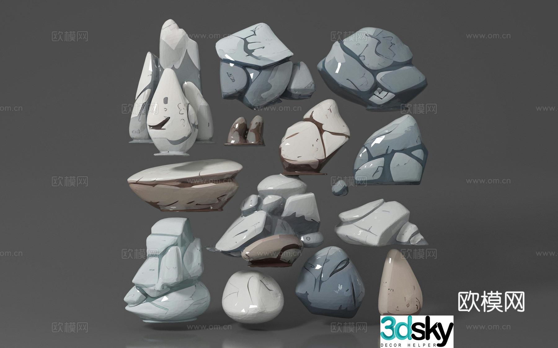 Cartoon stone cartoon style stone stone stone rock rock rock rock sculpture landscape atmosphere 3d model