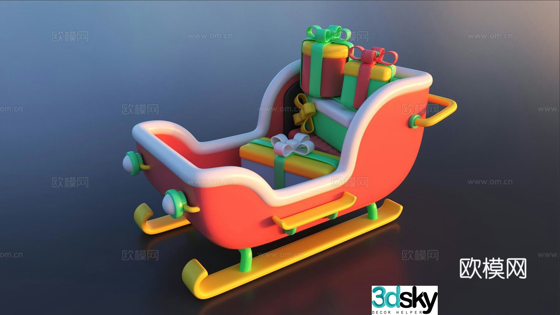 Christmas sleigh 3d model