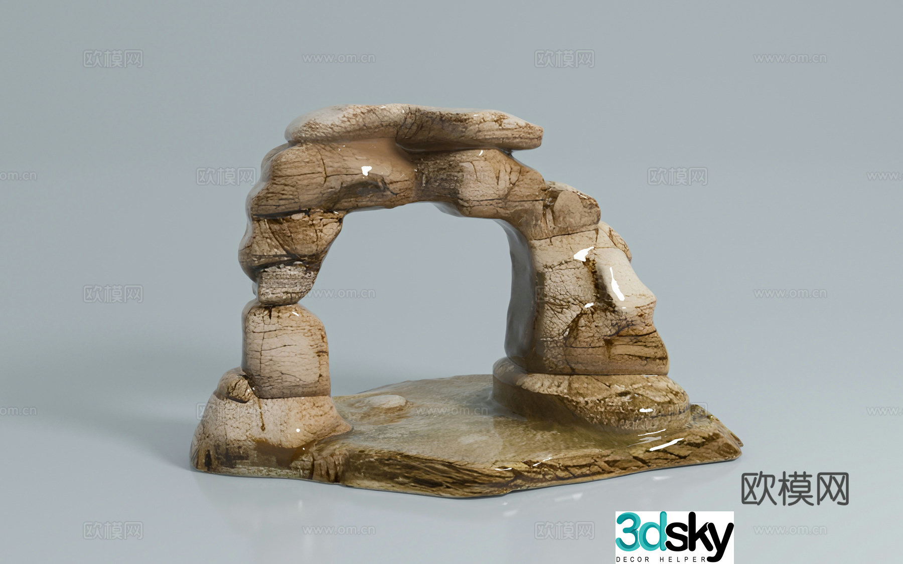 Stone arch cartoon style artificial rockery stone stone sculpture engraving garden landscape 3d model