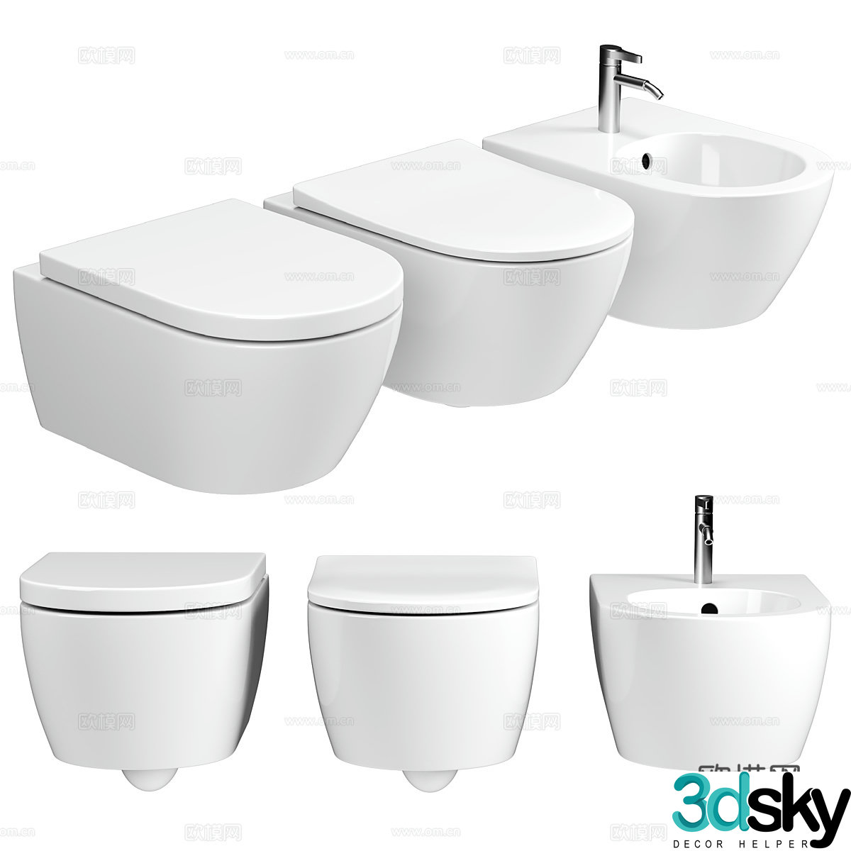 Modern wall-mounted toilet toilet 3d model