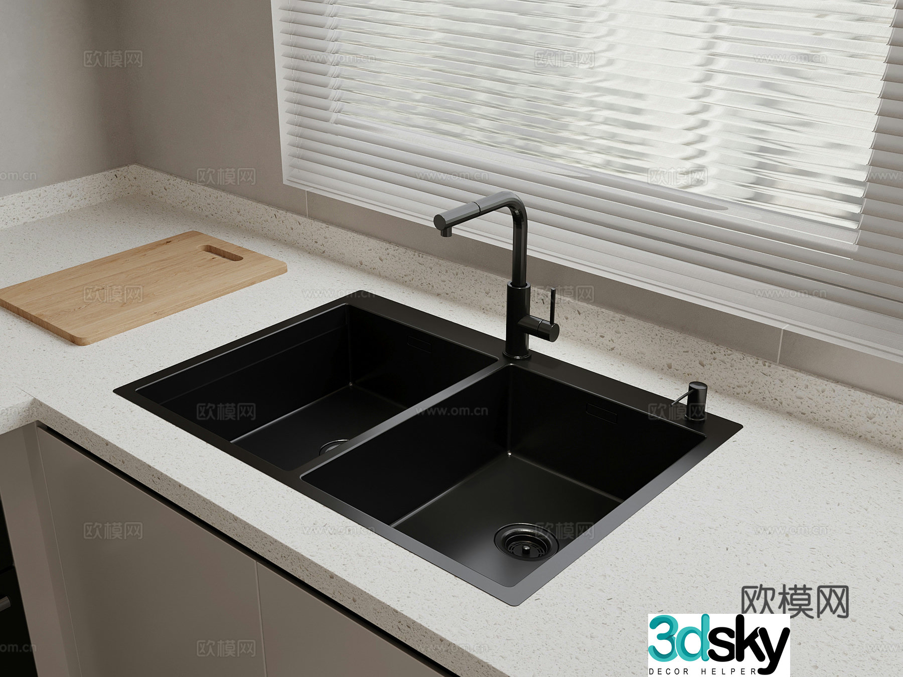 Sink Modern waterfall sink Vegetable sink Under counter basin 3D model