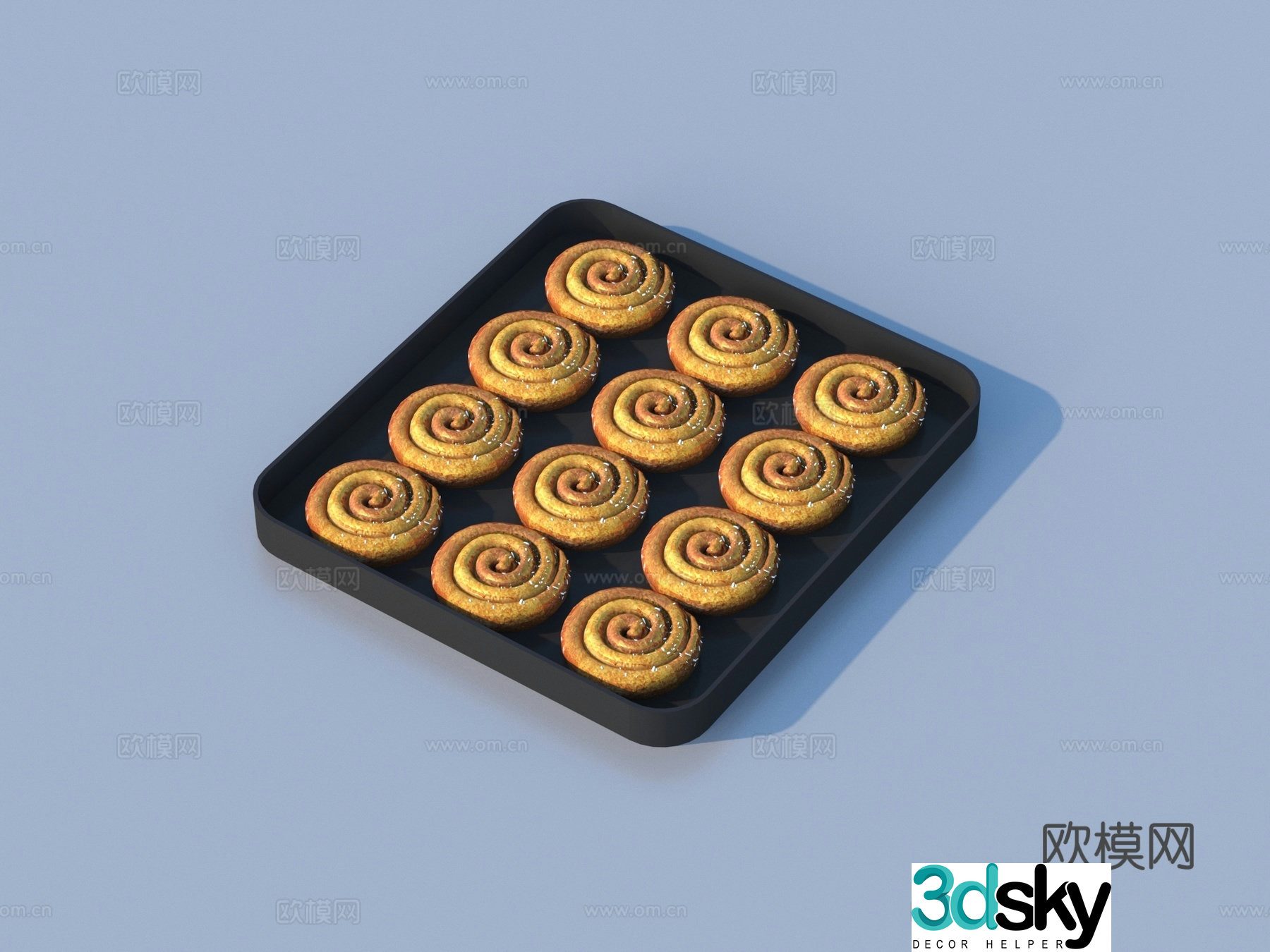 Bread Bread Cookies Food 3D Model