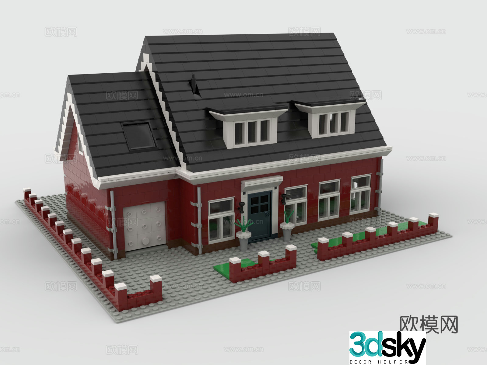 Lego lego toy building blocks single-family villa house building 3d model