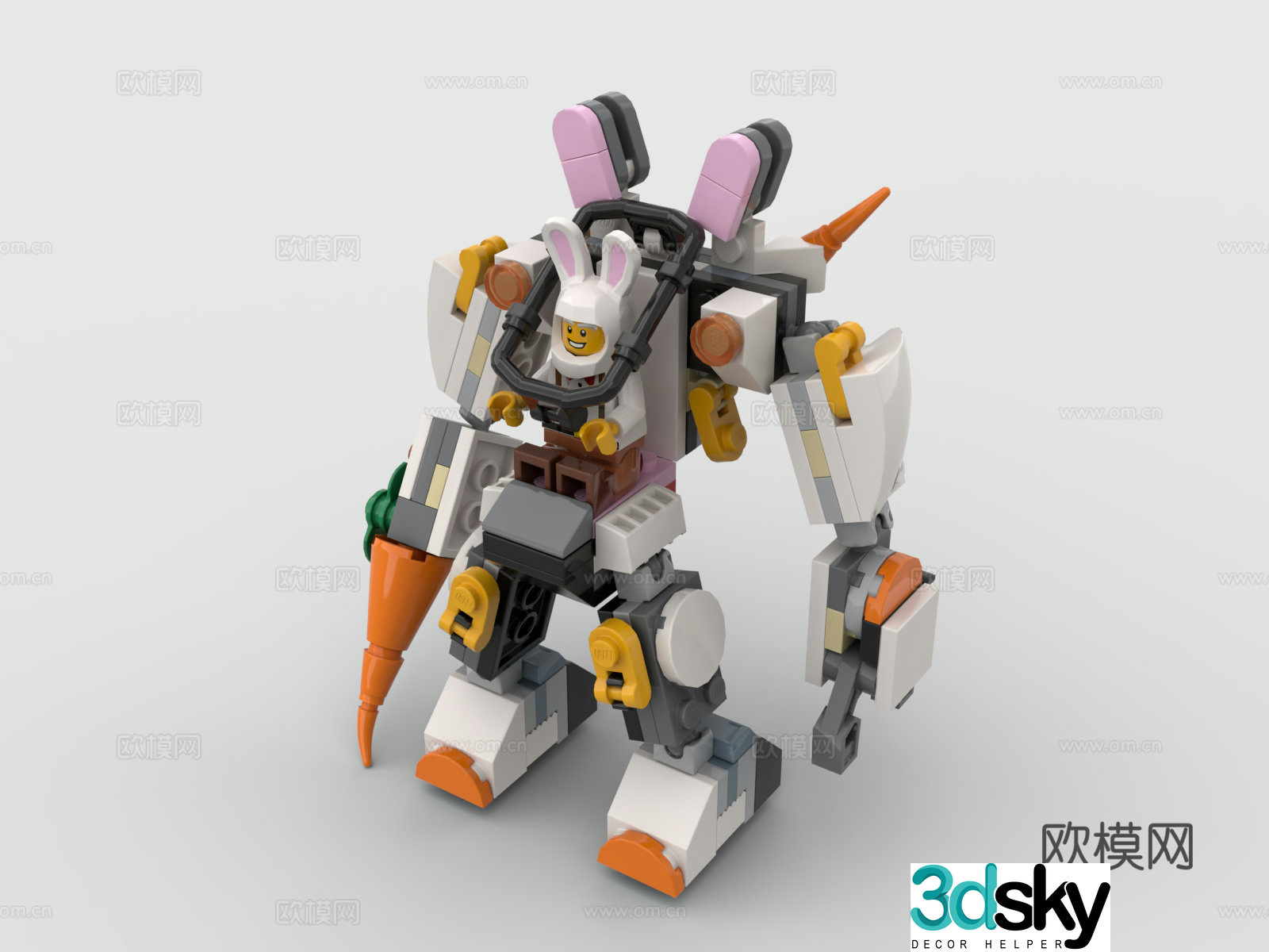 Lego lego toy building blocks cartoon robot cartoon gundam combat machine 3d model