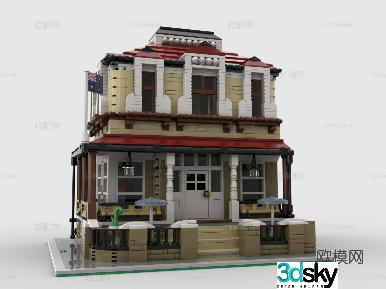LEGO LEGO Toy Building Blocks Building House Villa Shop Bar 3d Model