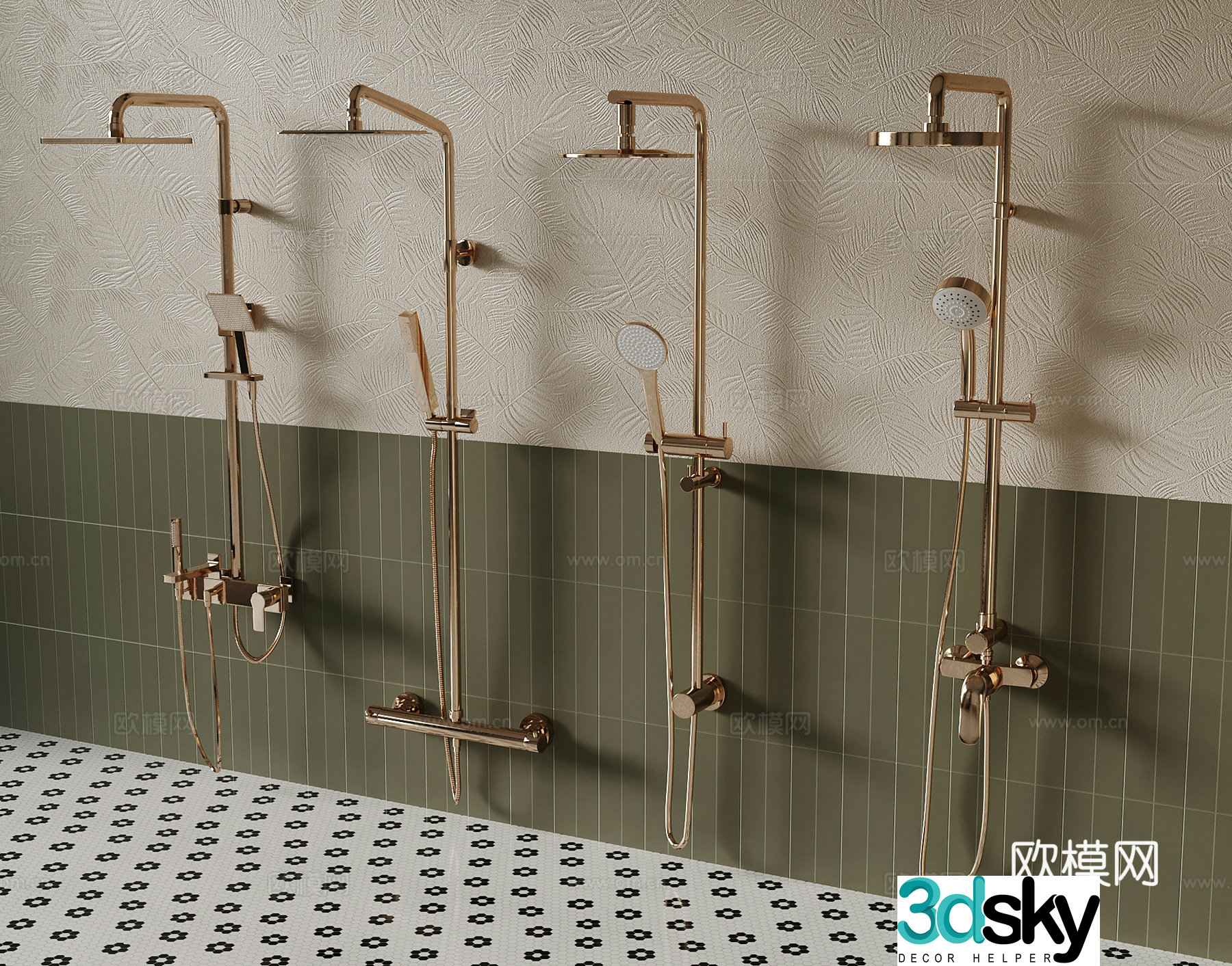 French shower shower 3d model