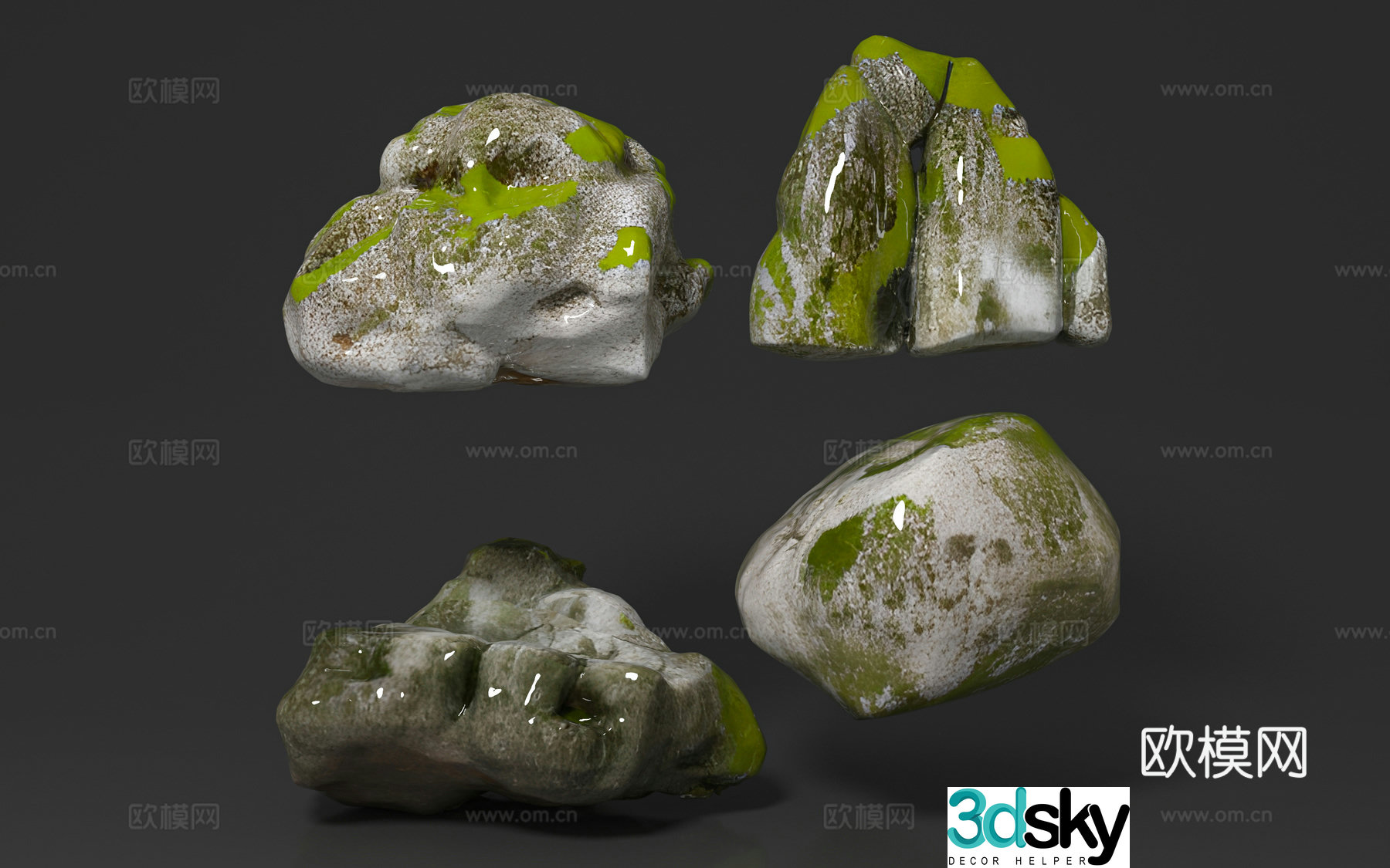 Cartoon stones various stones decorative ornaments beautiful ornaments event props ornaments decorative 3D model