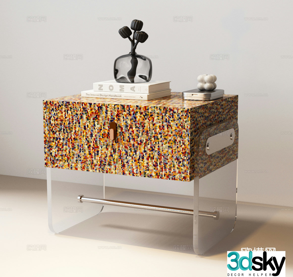 Modern Italian bedside table Italian bedside table Modern ornaments Modern Italian side table Italian side 3D model