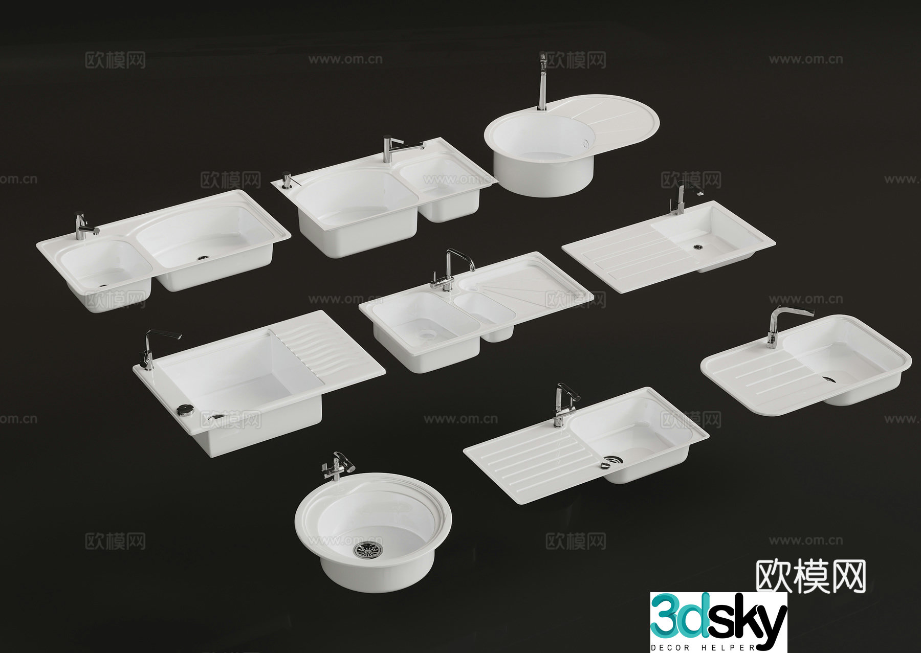 Modern washbasin washbasin faucet 3d model