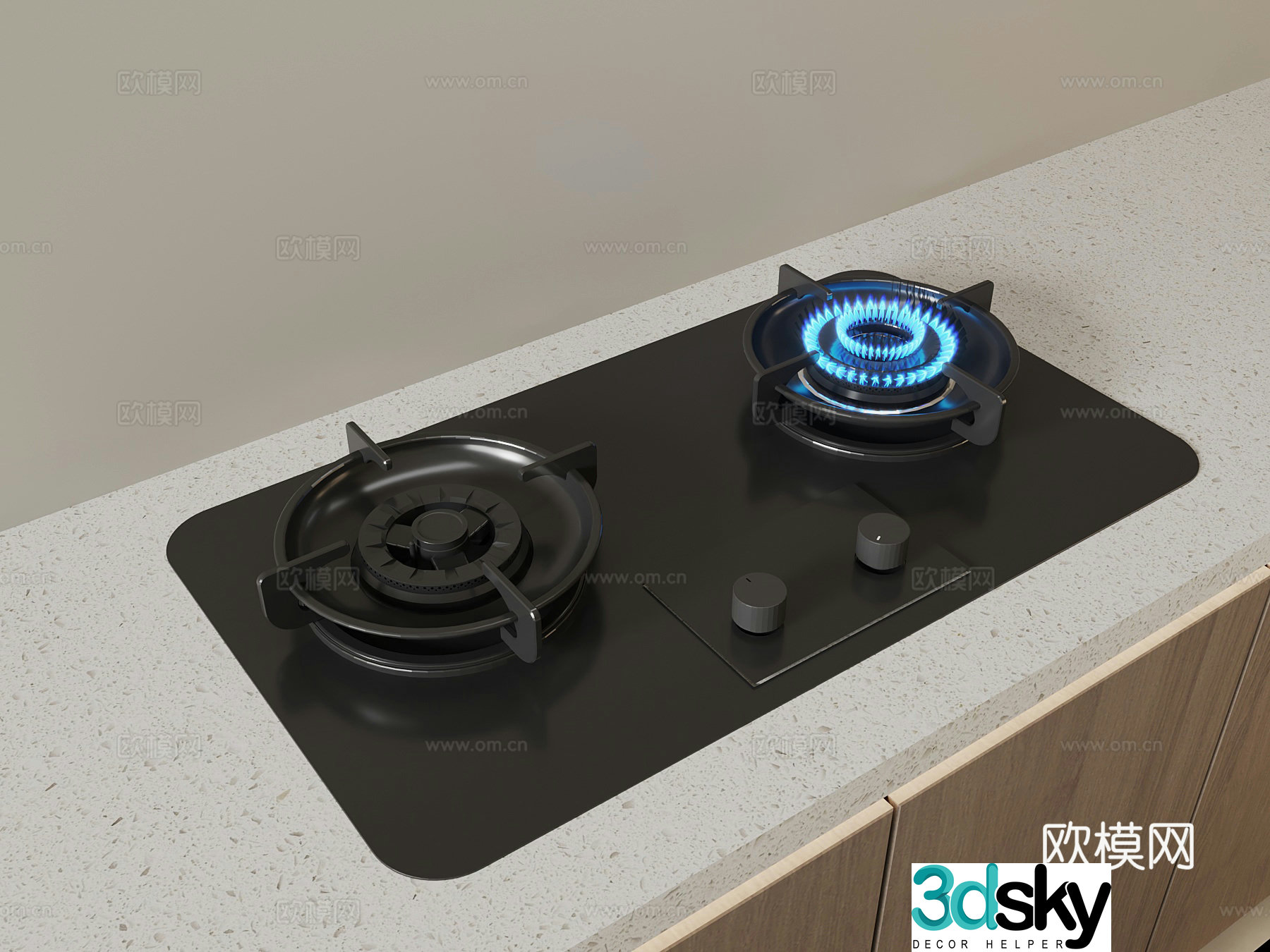 Modern stove gas stove 3D model