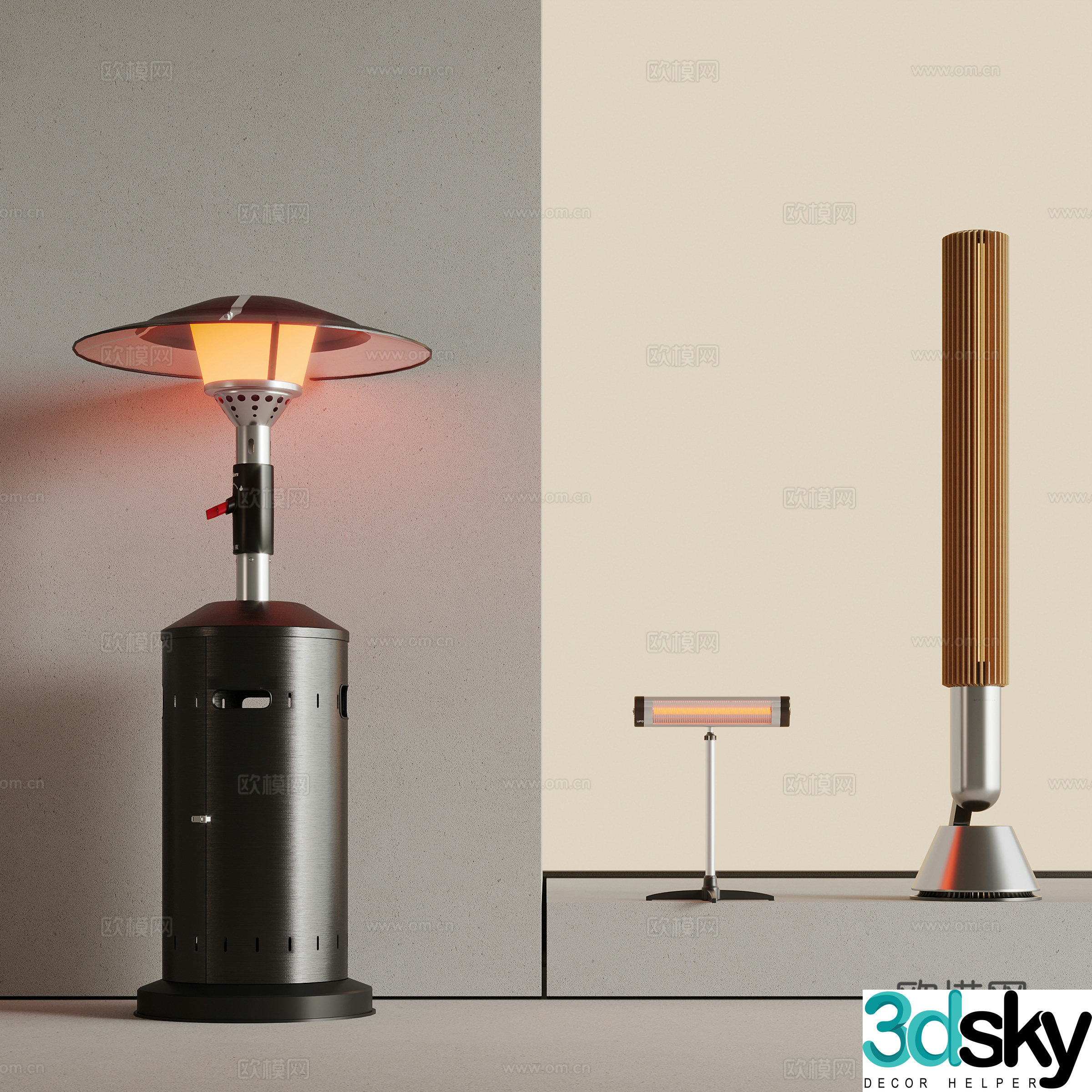 Modern heater infrared heating gas liquefied gas heating 3D model