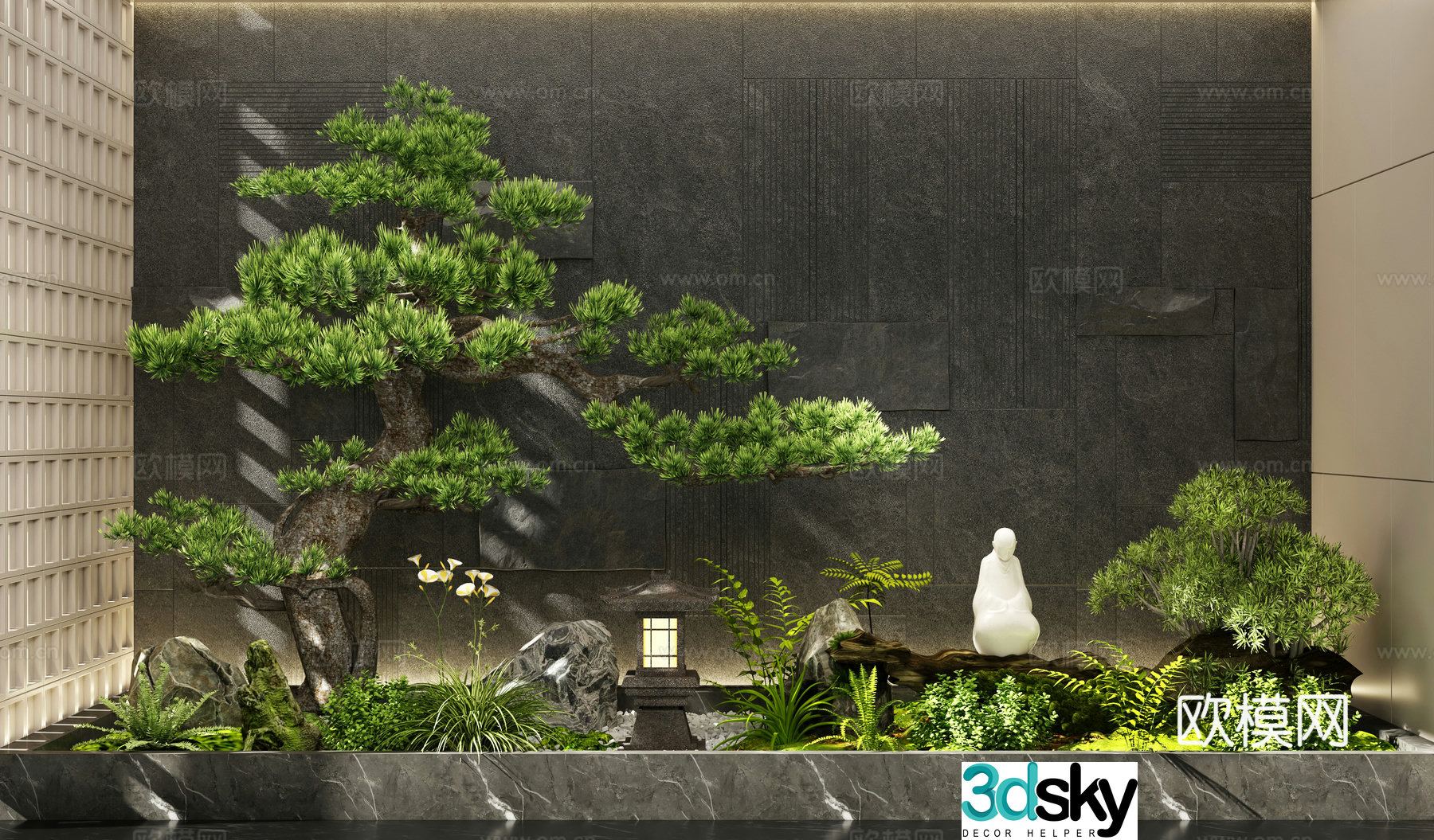 New Chinese interior landscape Landscape Landscape Landscape Tree Garden Landscape Plant Landscape Plant Landscape Plant Pile 3D Model