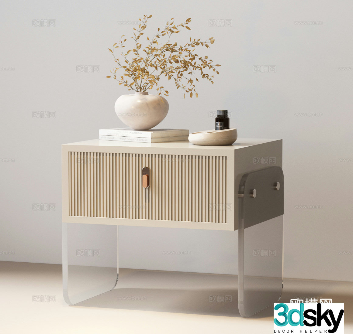 Modern Italian bedside table Italian bedside table Modern bedside table Modern bedside table Ornament 3D model