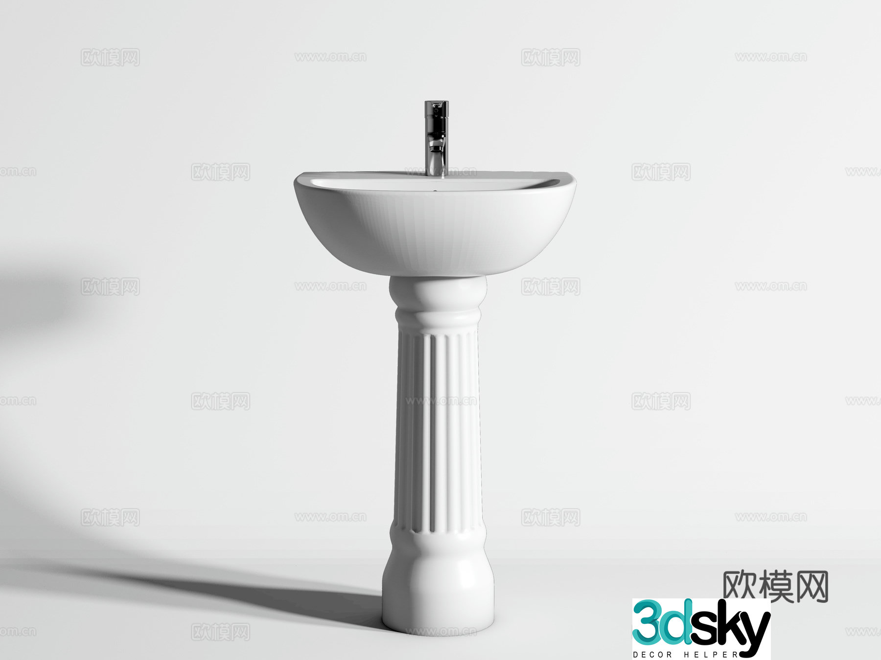Modern column wash basin Ceramic basin Column Wash basin Integrated wash basin Wash basin 3D model