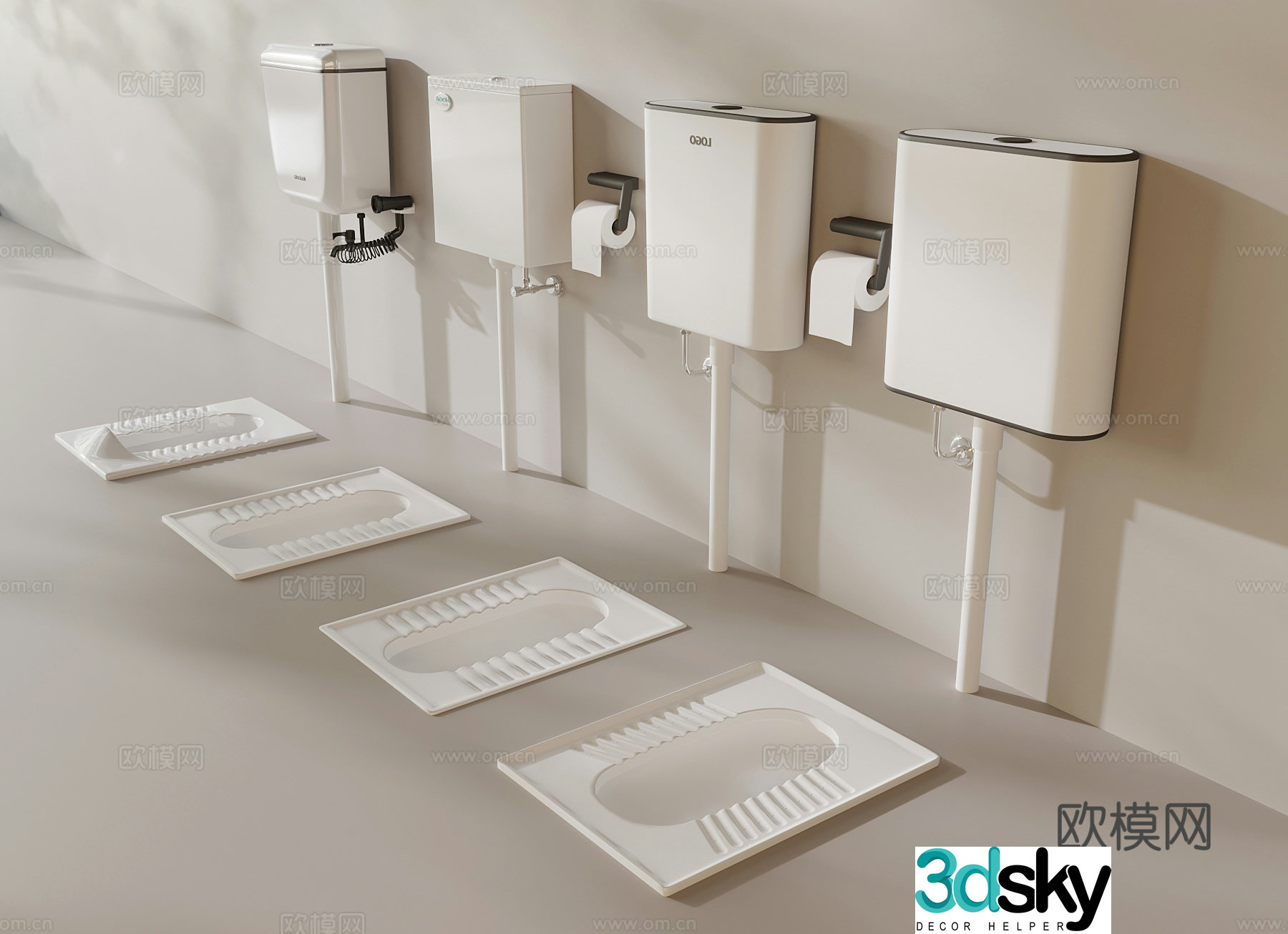 Modern toilet squat toilet 3d model