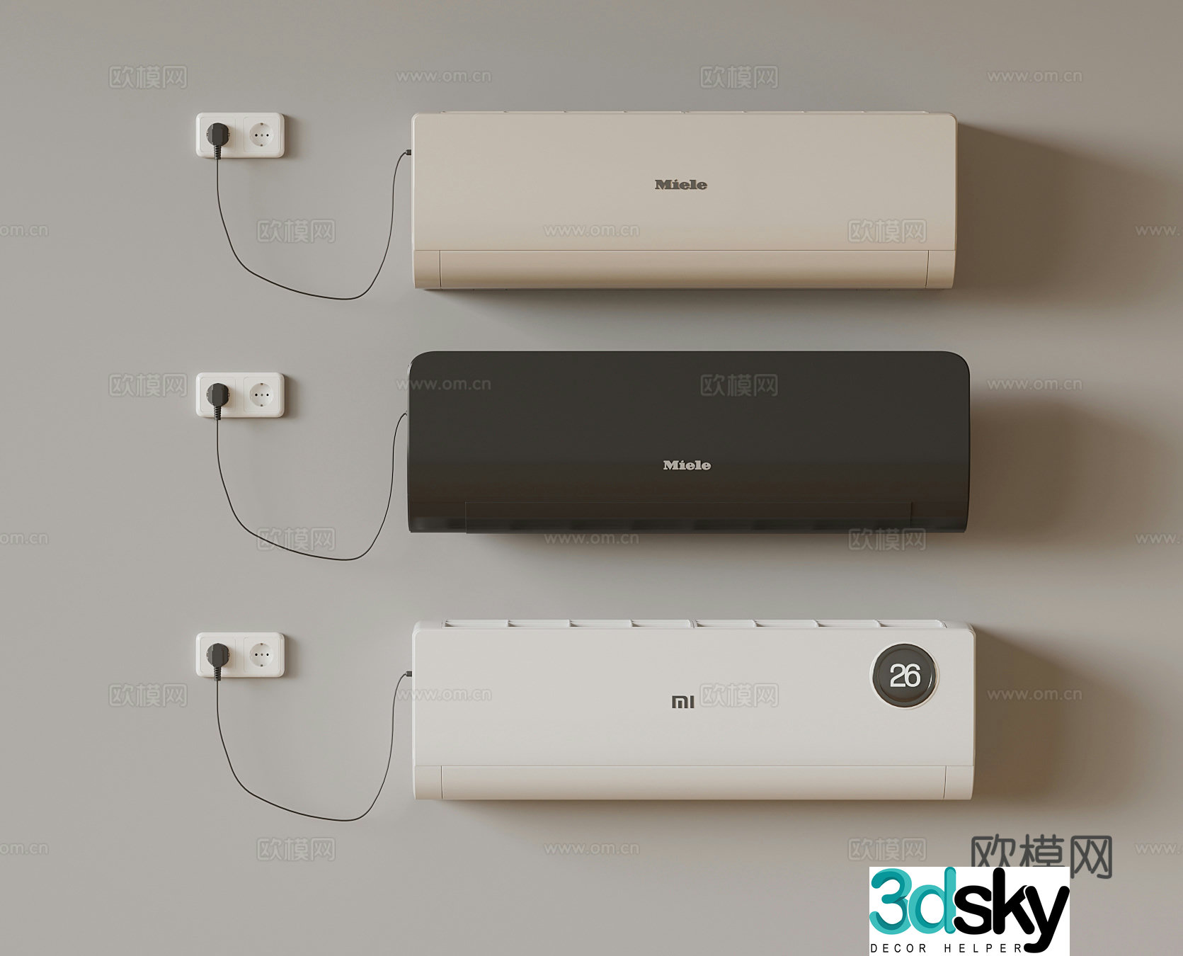 Air conditioner Modern wall-mounted air conditioner Smart air conditioner 3D model