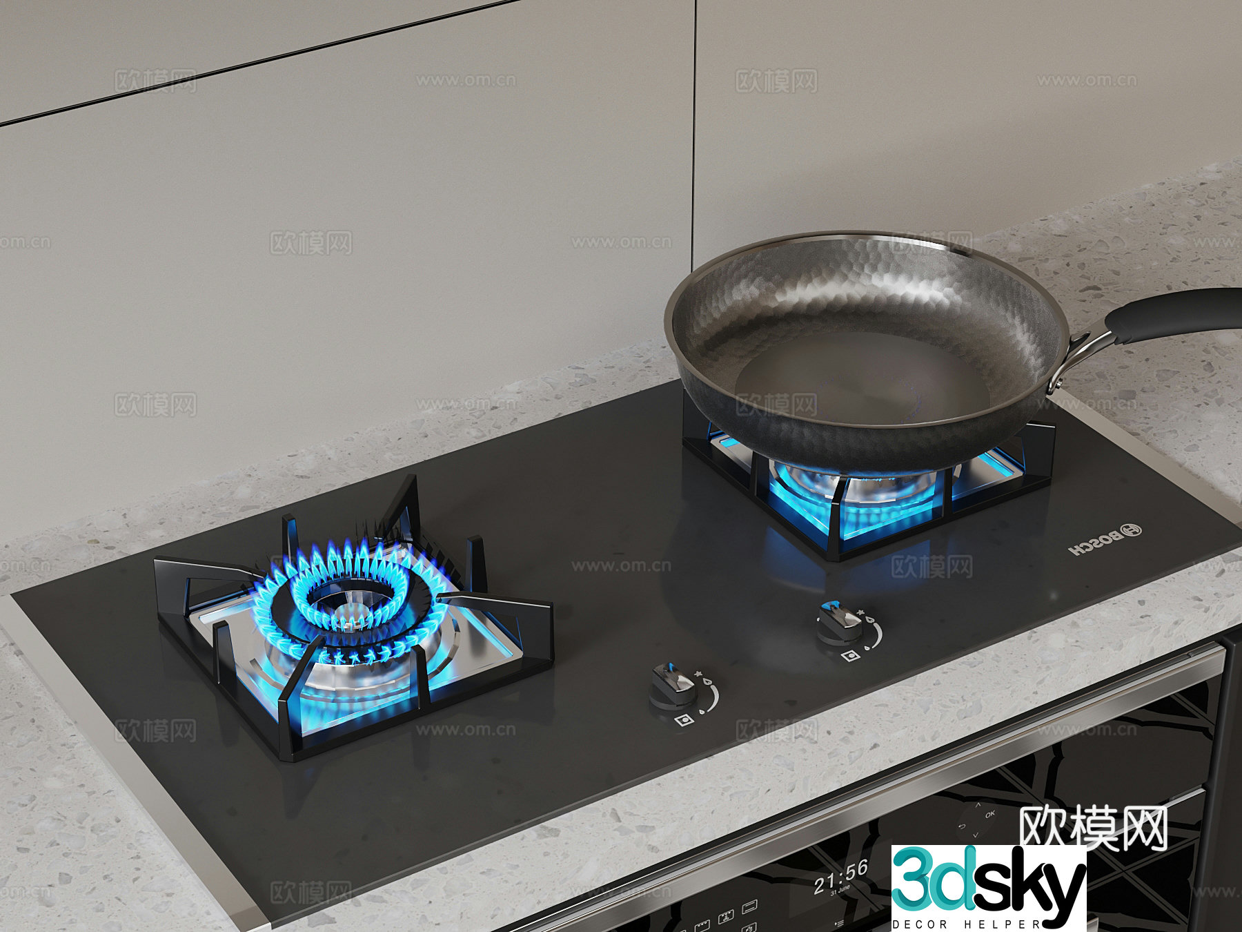 Modern stove gas stove 3D model