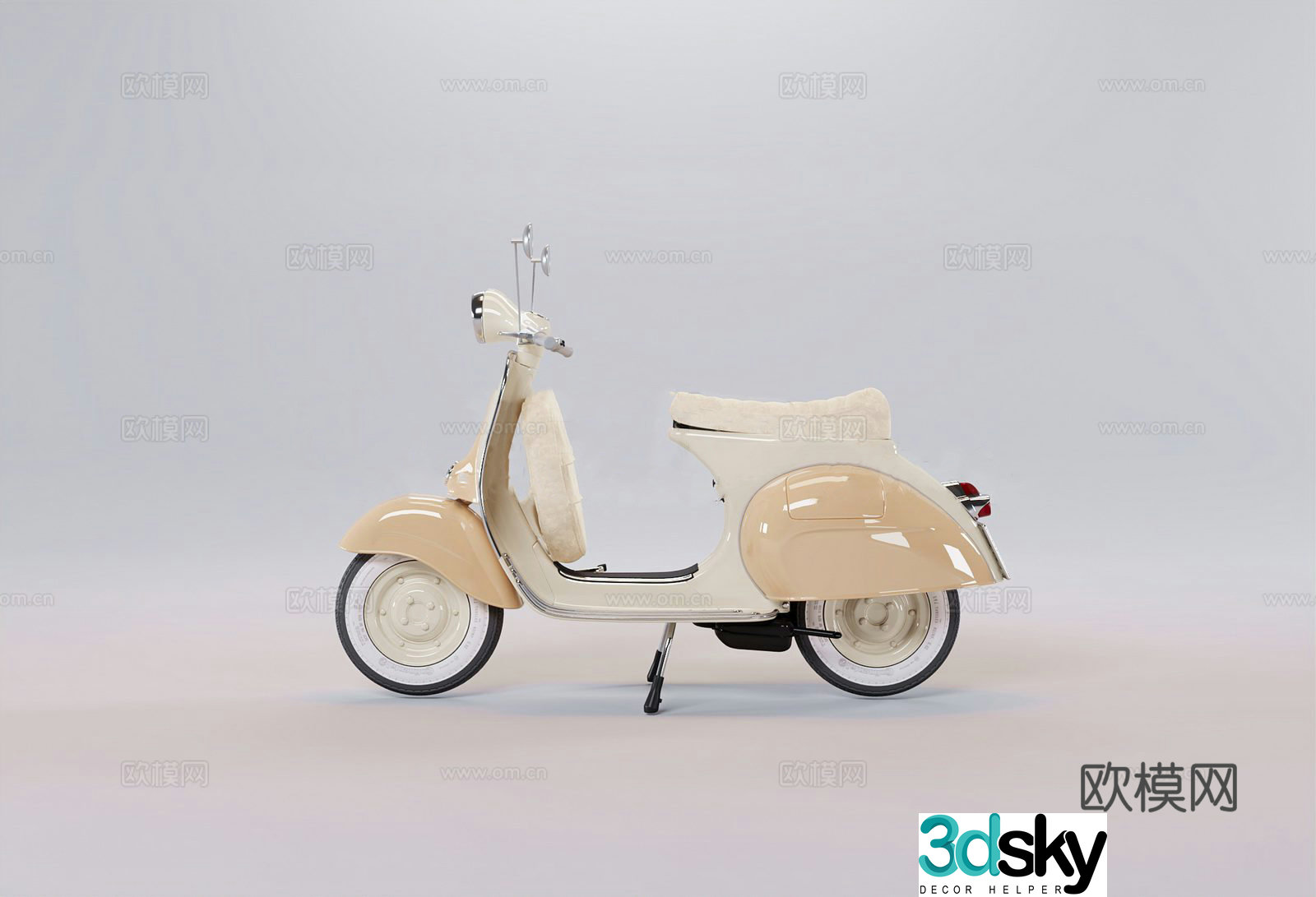 Modern simple battery car small electric donkey motorcycle 3d model