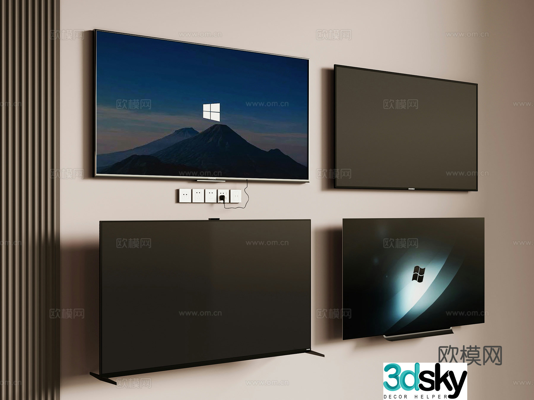 Modern TV Wall-mounted TV 3d model