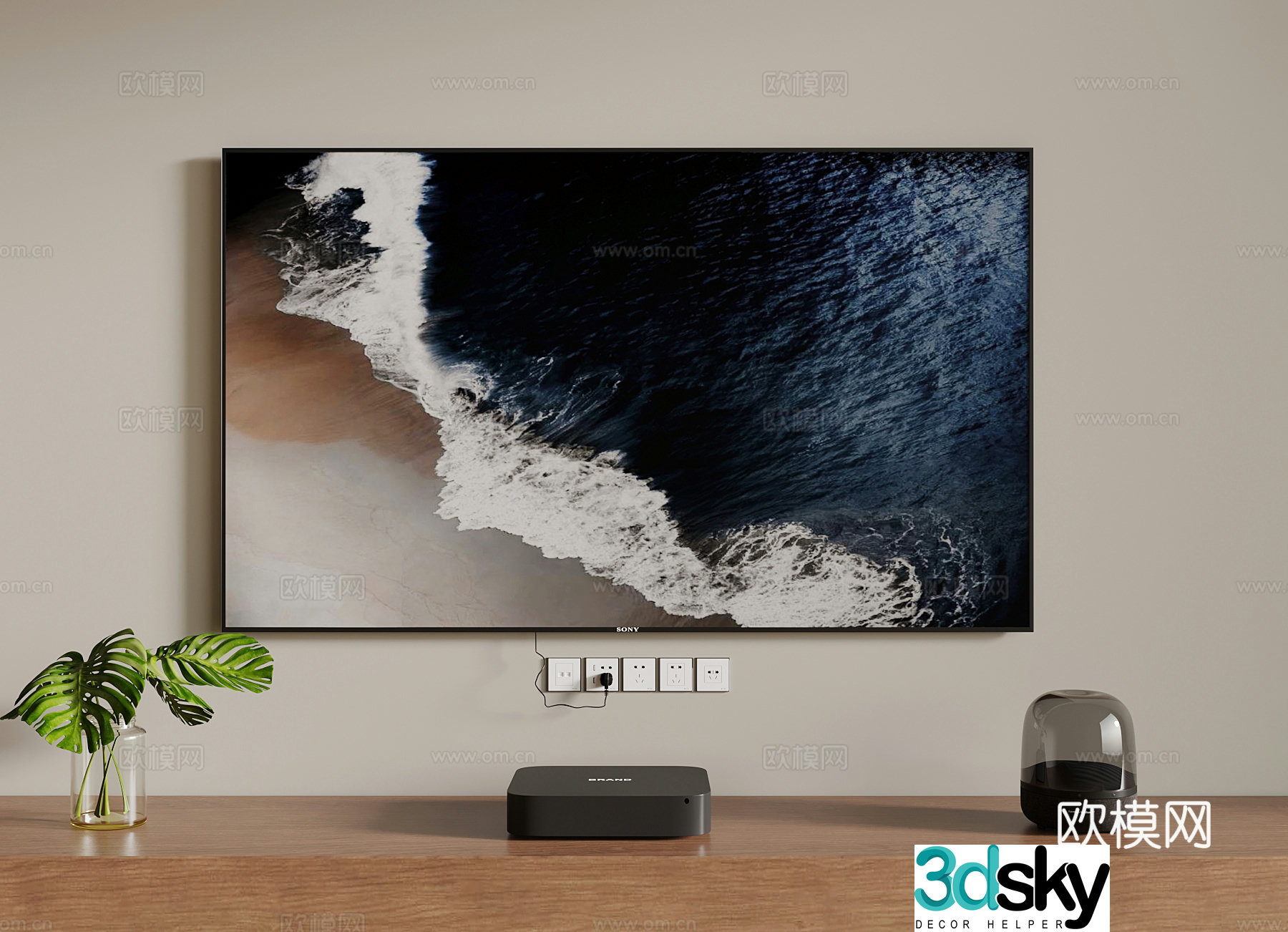TV Modern wall-mounted TV Smart TV 3D model