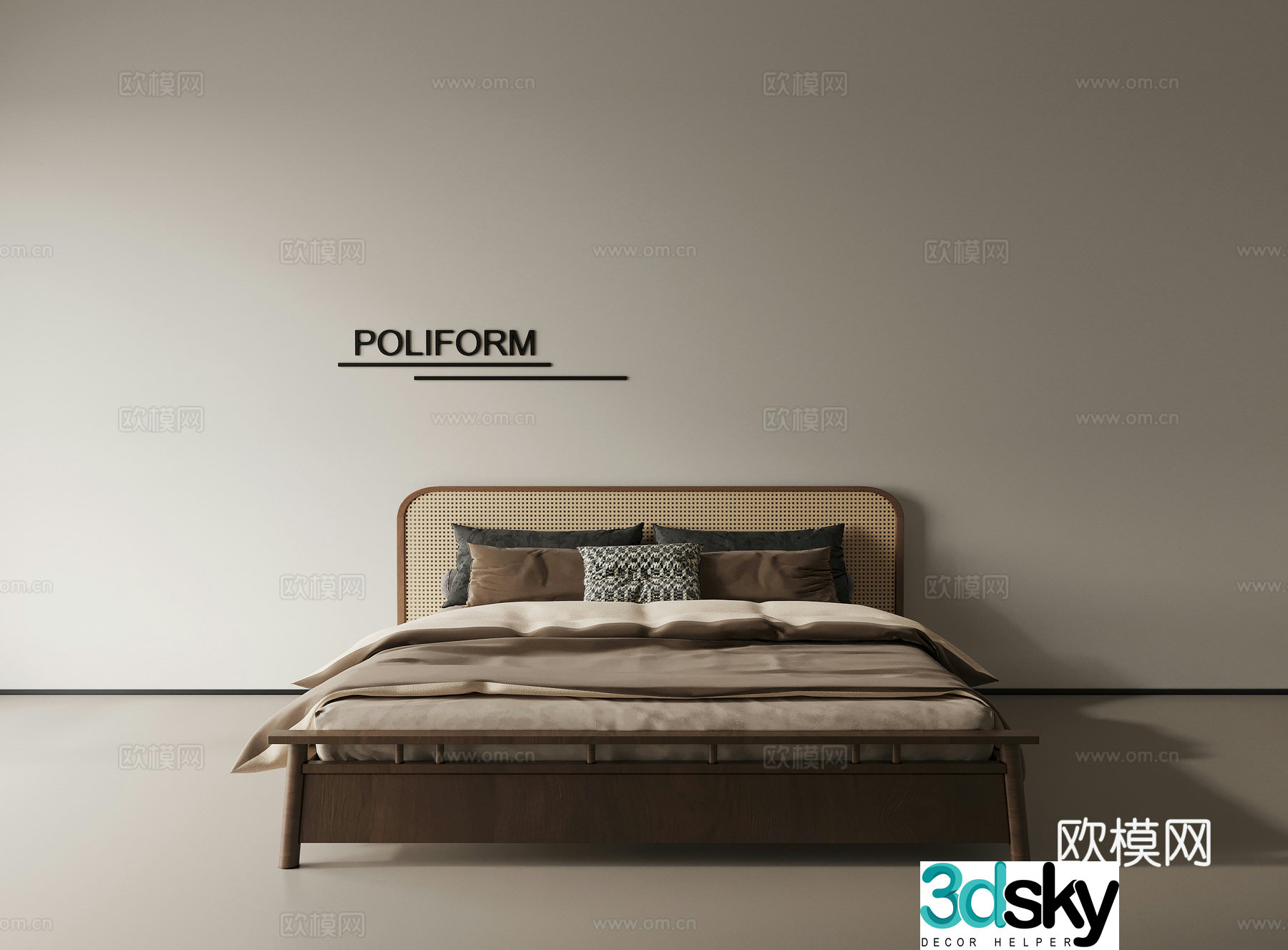 Wasabi Double Bed 3D Model