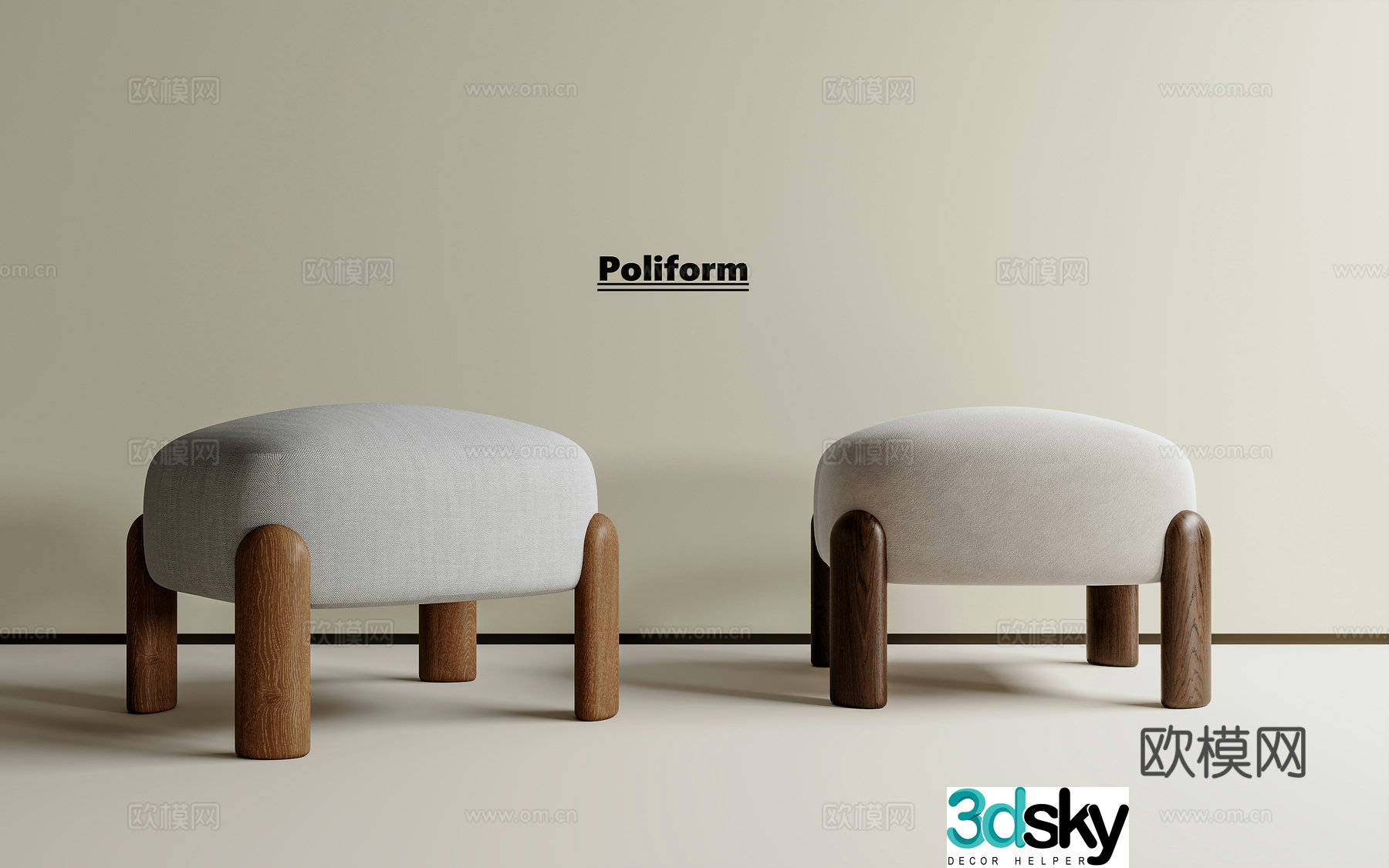Medium-old stool retro stool new Chinese stool small stool wooden stool low stool 3d model