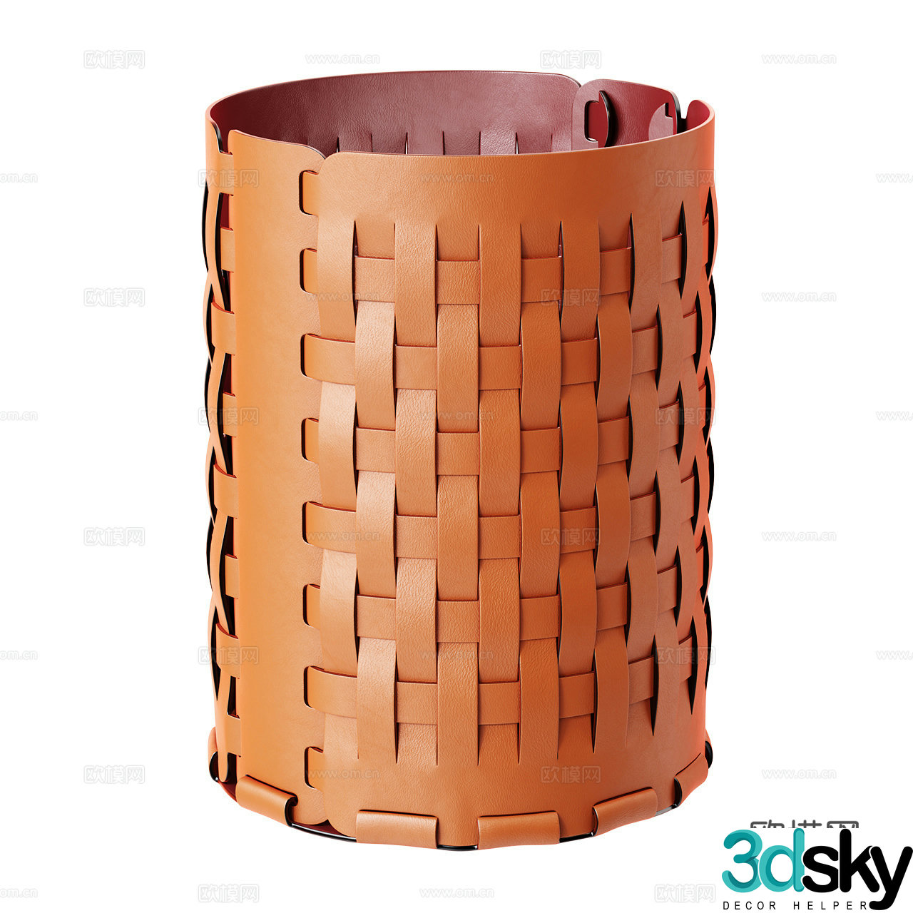 ADJ modern basket laundry basket leather basket Hermes orange basket ornament ornament 3d model