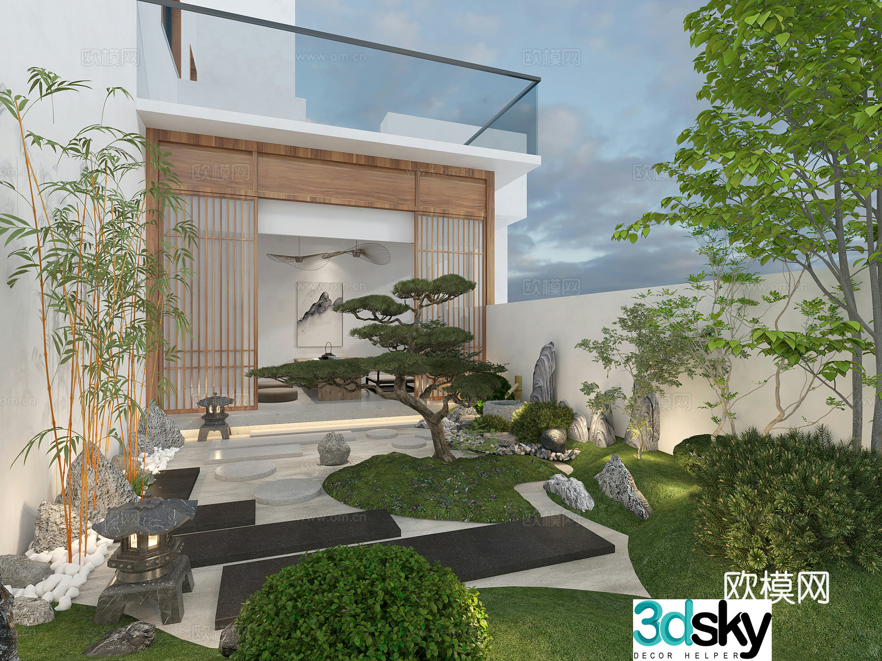 New Chinese Garden Song style garden 3D model