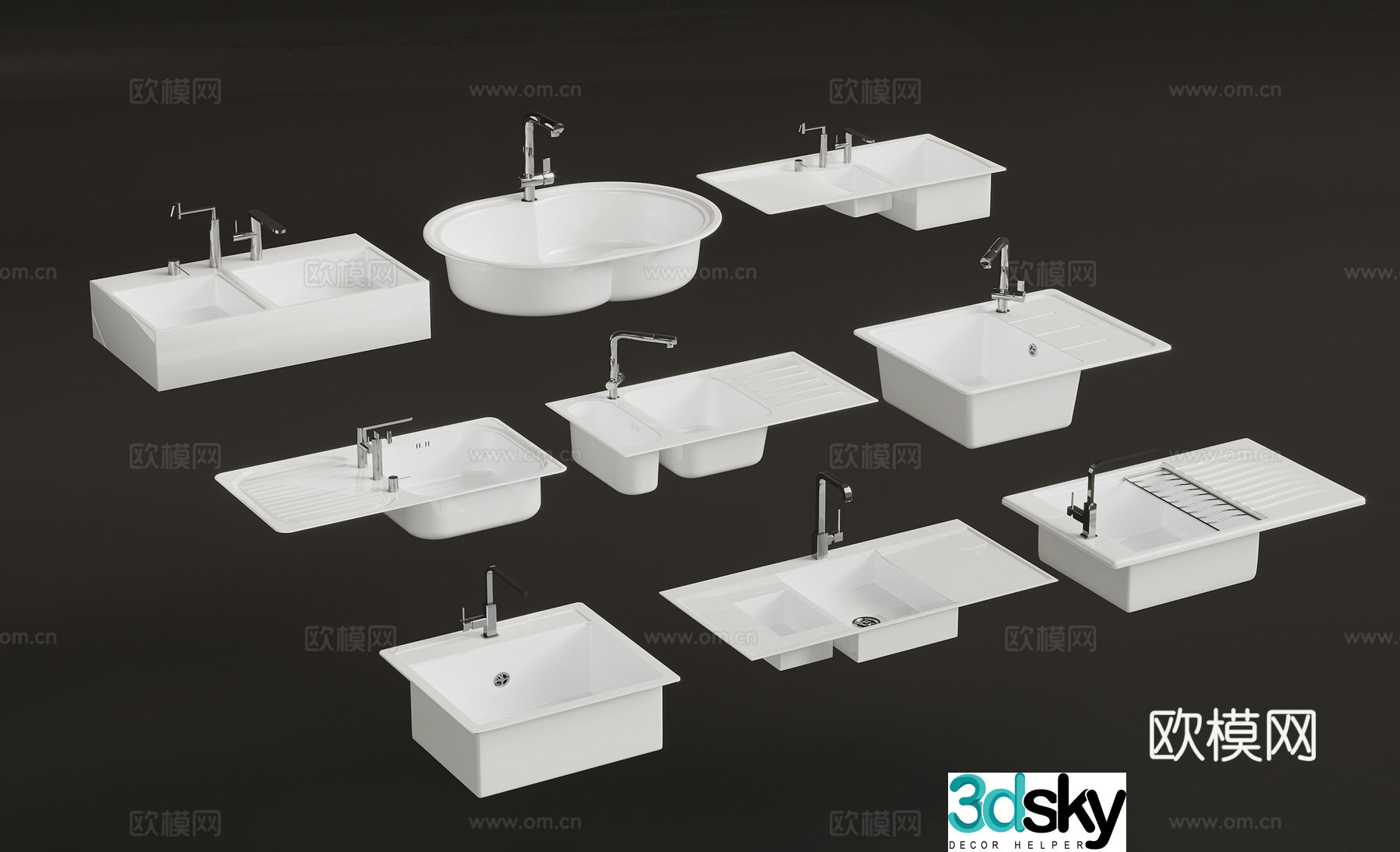 Modern washbasin washbasin faucet 3d model