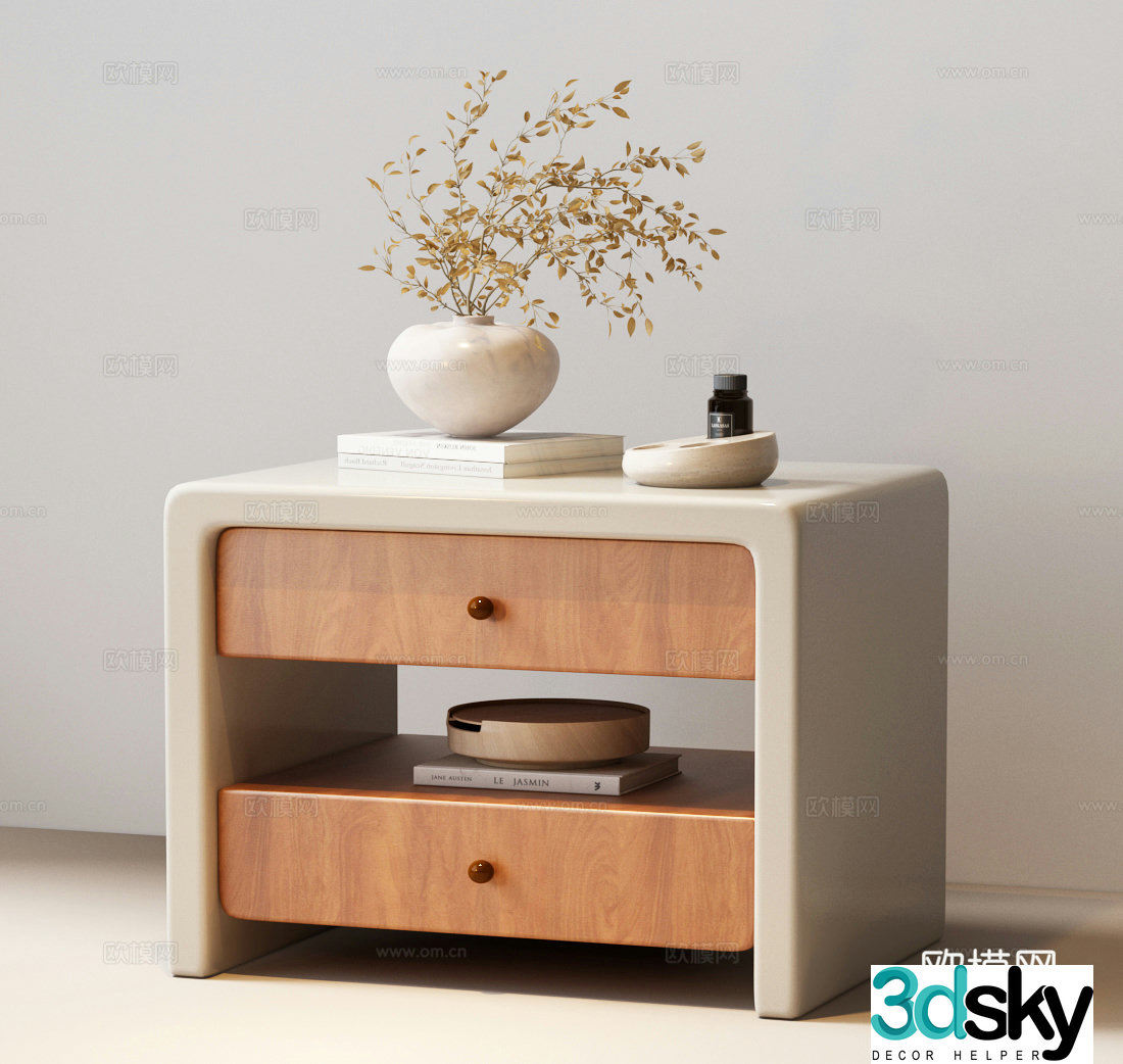 Modern medieval bedside table bedside table ornaments Modern bedside table modern side cabinet modern corner table 3D model