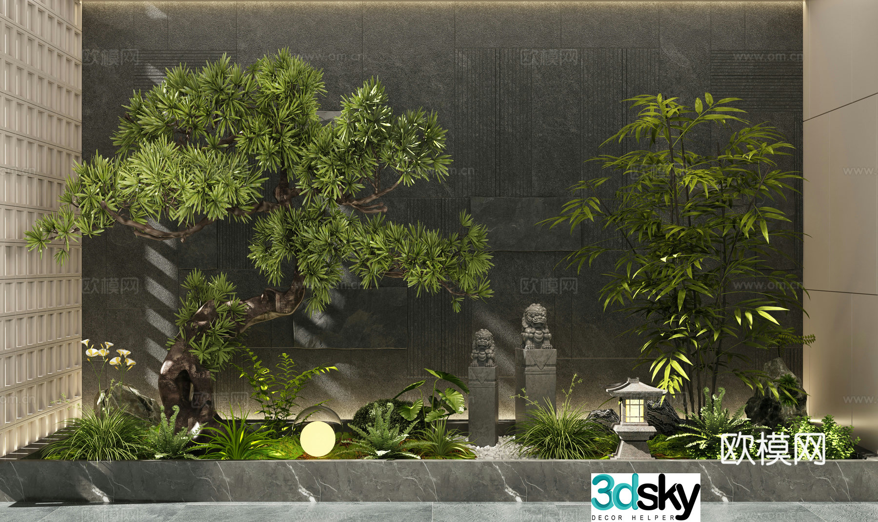 New Chinese interior landscape landscape landscaping plant landscape landscape tree Chinese landscape courtyard landscape 3d model