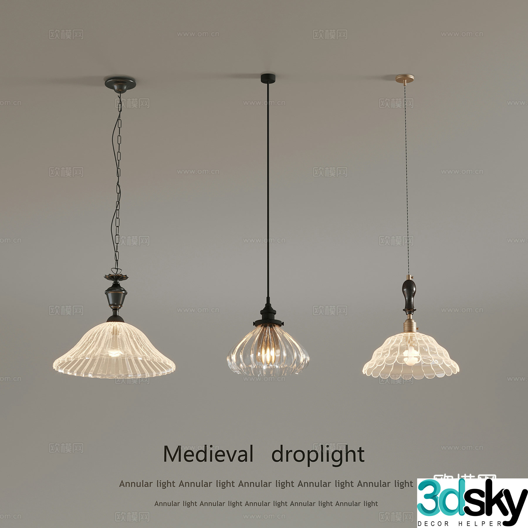 French small chandelier chandelier 3d model