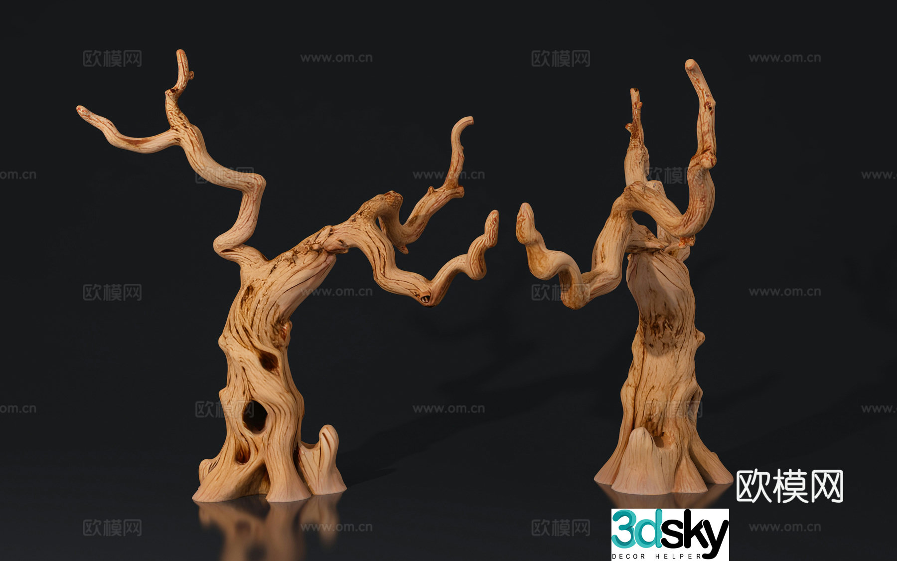 Art sculpture Root carving Dead tree trunks Branches and branches Zen atmosphere Decorative ornaments Beauty 3D model