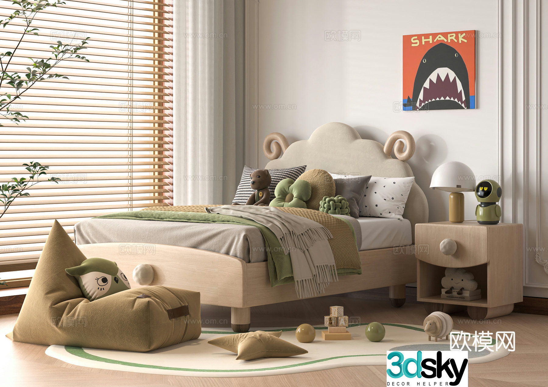 Modern children’s bed 3d model