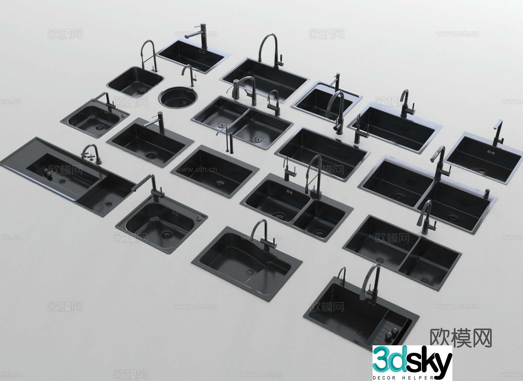 Sink vegetable wash basin dishwasher 3D model