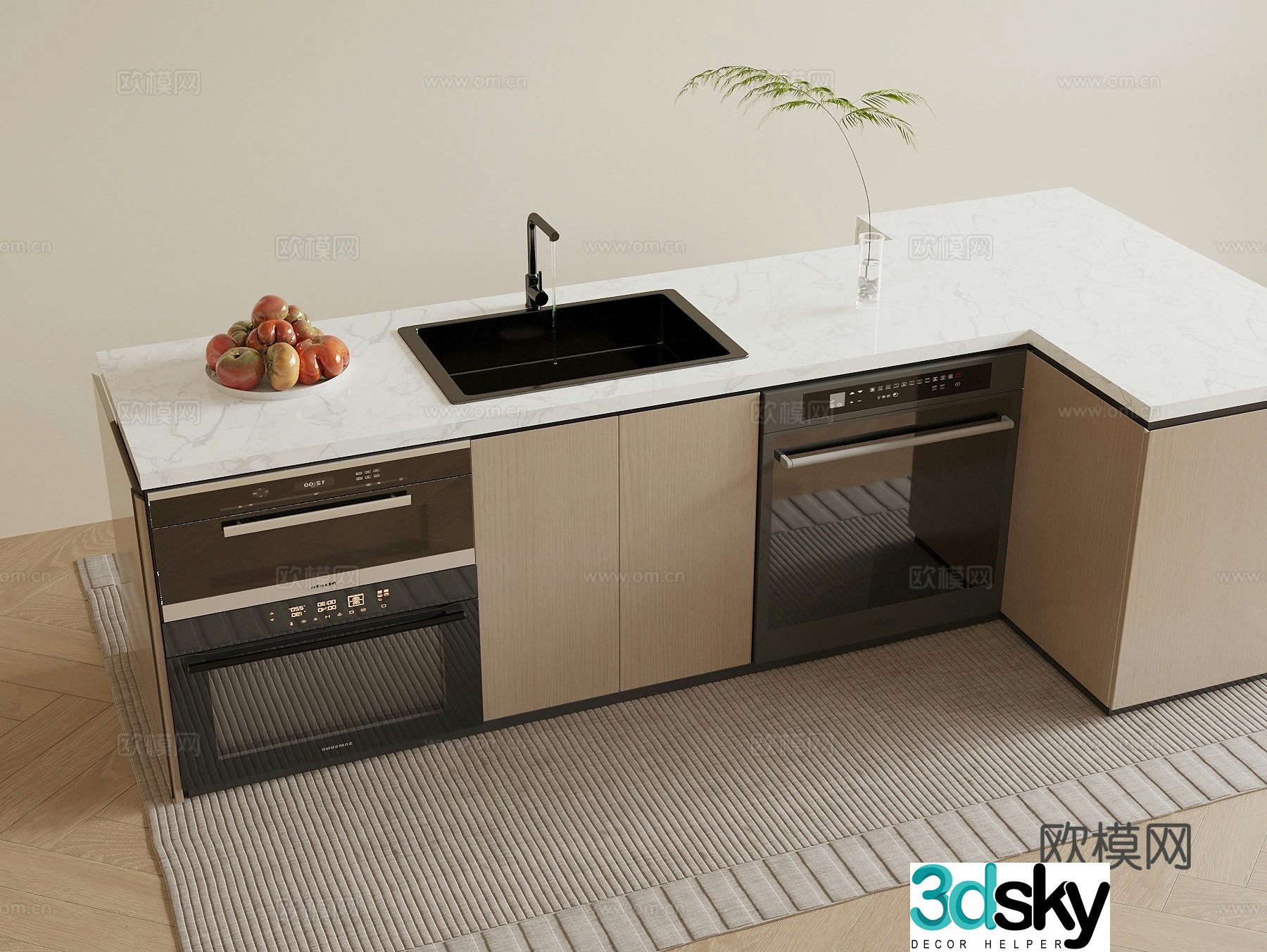 Dishwasher Disinfection Cabinet Sink 3D Model