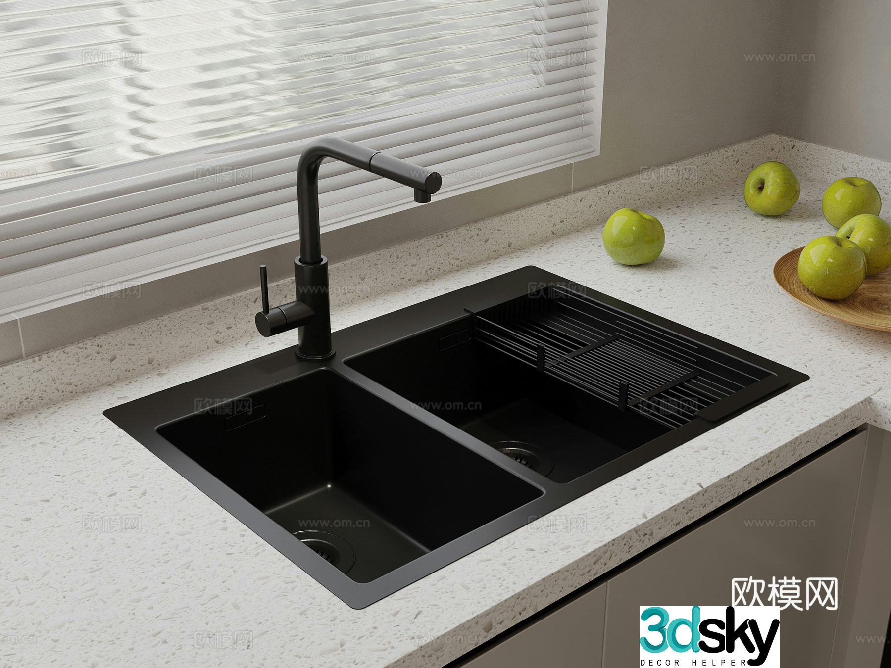 Sink Modern Waterfall Sink Vegetable Washing Pool 3D Model